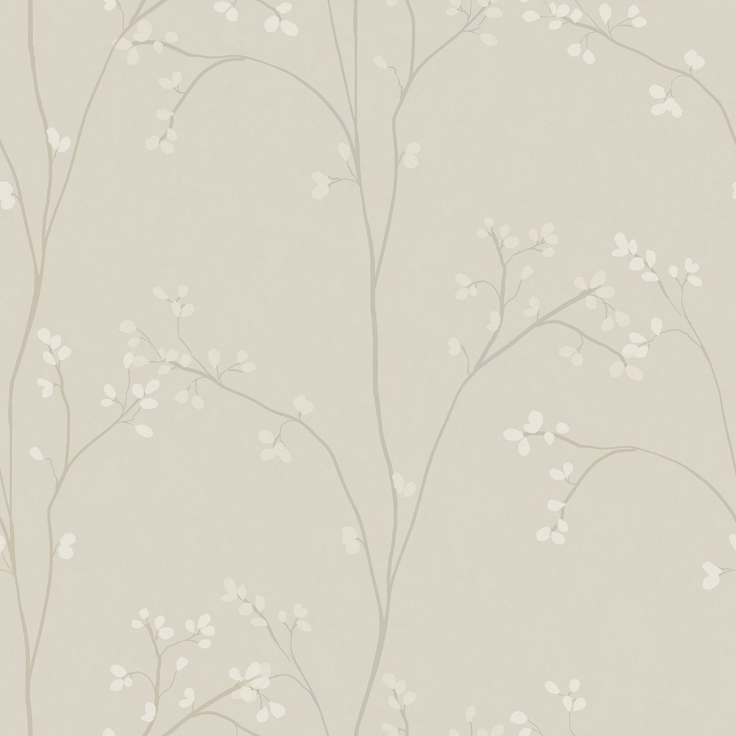 Blossom Stripe Cream Peel & Stick Wallpaper with Floral Branch Pattern - York RMK12807PL
