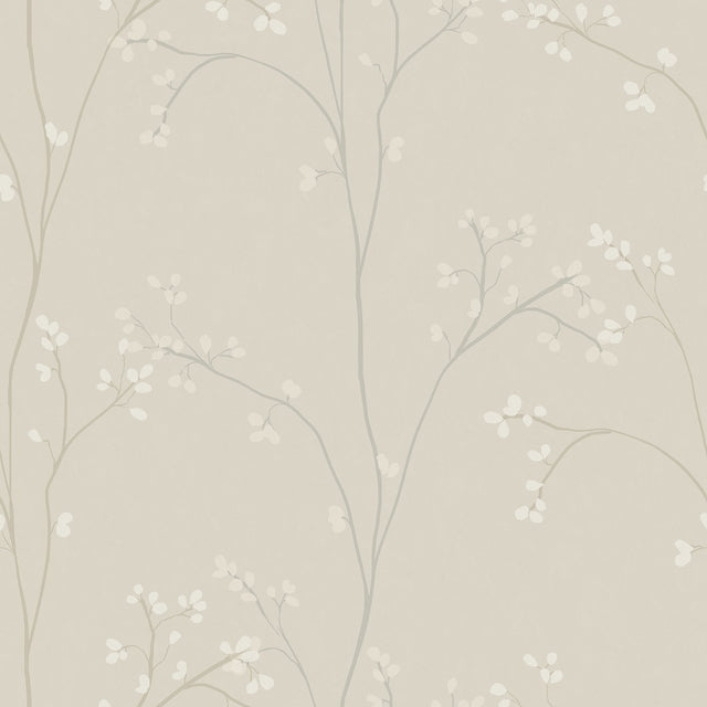 Blossom Stripe Cream Peel & Stick Wallpaper with Floral Branch Pattern - York RMK12807PL