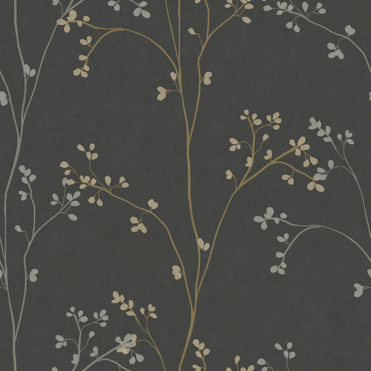 Blossom Stripe Black Peel & Stick Wallpaper with Floral Cherry Blossom Motif - York RMK12808PL SAMPLE