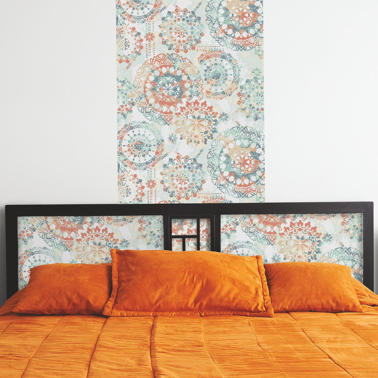 Bohemian Orange Peel & Stick Wallpaper, Geometric Global Pattern, Washable Vinyl, Straight Match 20.5" Repeat - York RMK9126WP