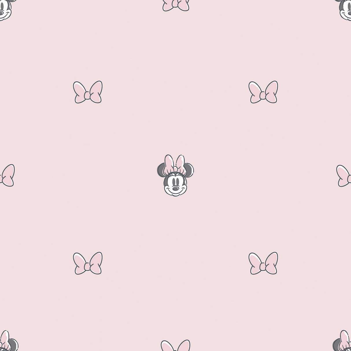 Disney Minnie Mouse Sweet Bows Pink Peel and Stick Wallpaper by RoomMates RMWS1269