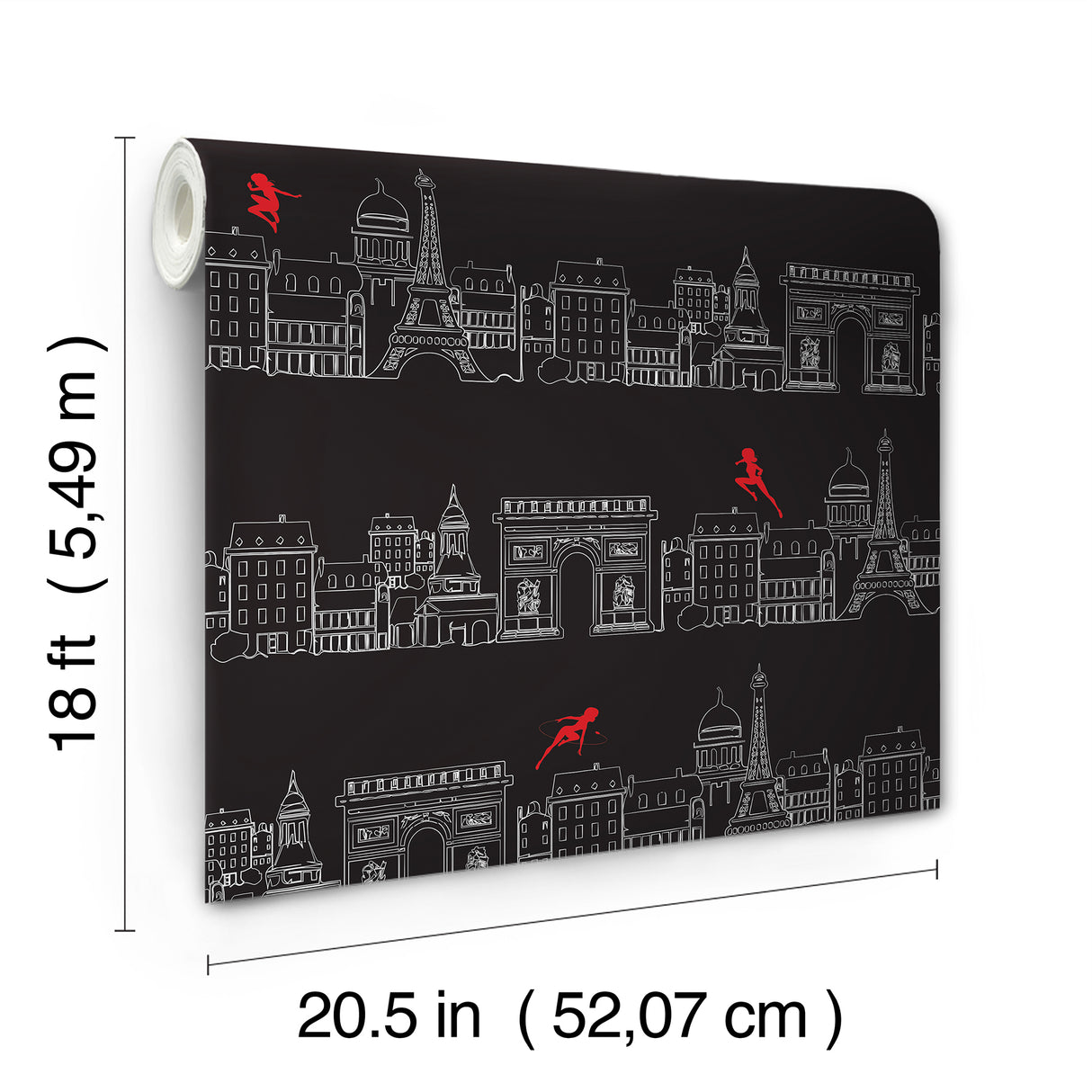 Miraculous Ladybug Charming Paris Black Officially Licensed Peel and Stick Wallpaper for Kids Rooms and Playrooms by RoomMates - RMWS1303