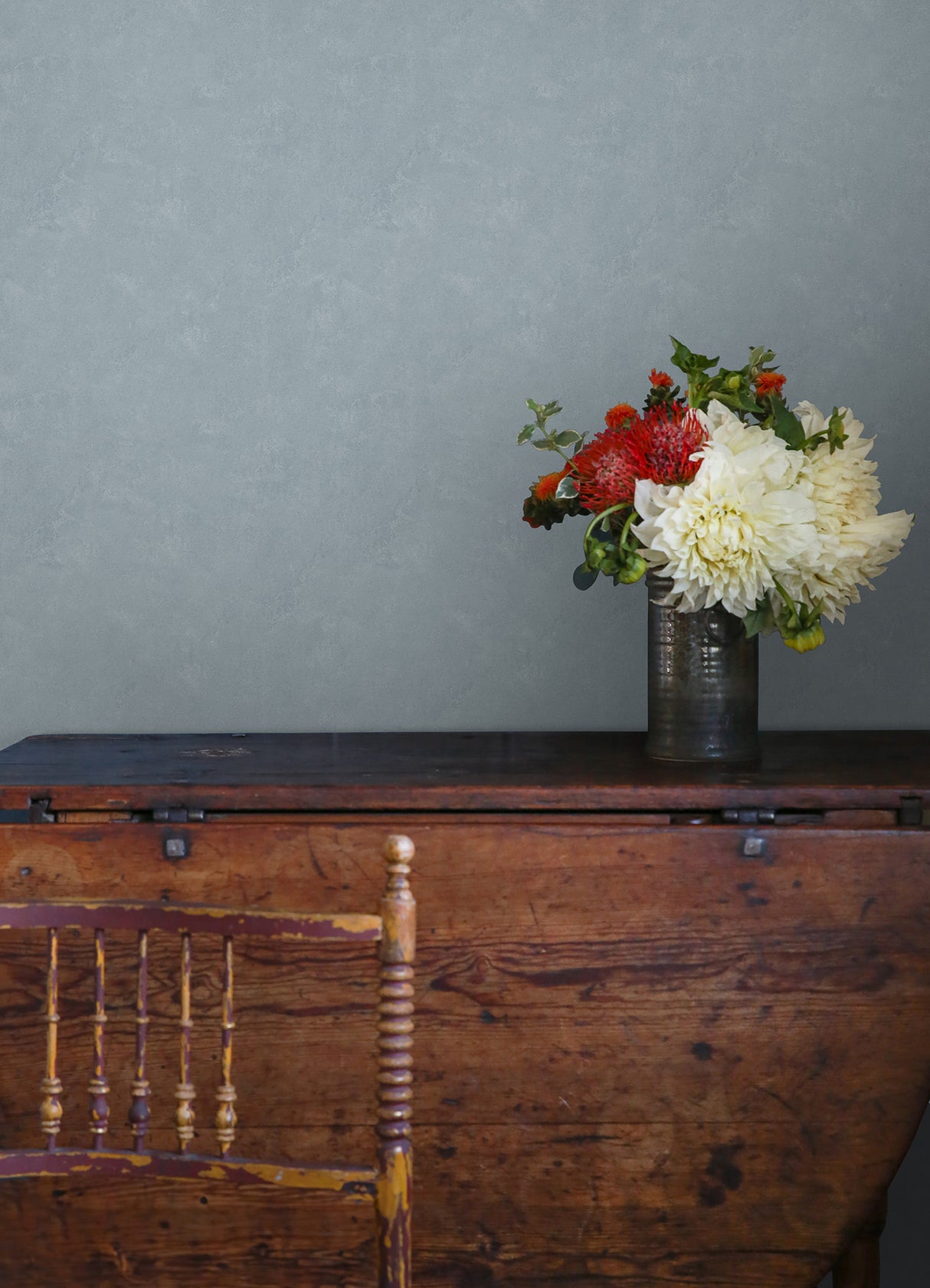 Daphne Limewash Dusty Blue by RoomMates x Mr. Kate Peel and Stick Fully Removable Modern Texture Vinyl Wallpaper Roll 20.5in x 18ft - RMWS1311