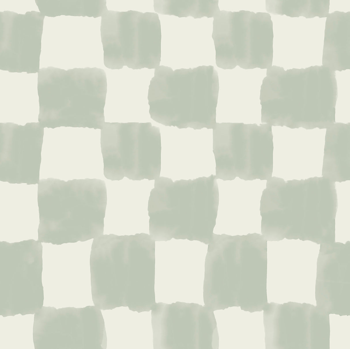 Tess Watercolor Checker Sage Green Peel and Stick Wallpaper by RoomMates x Mr. Kate
