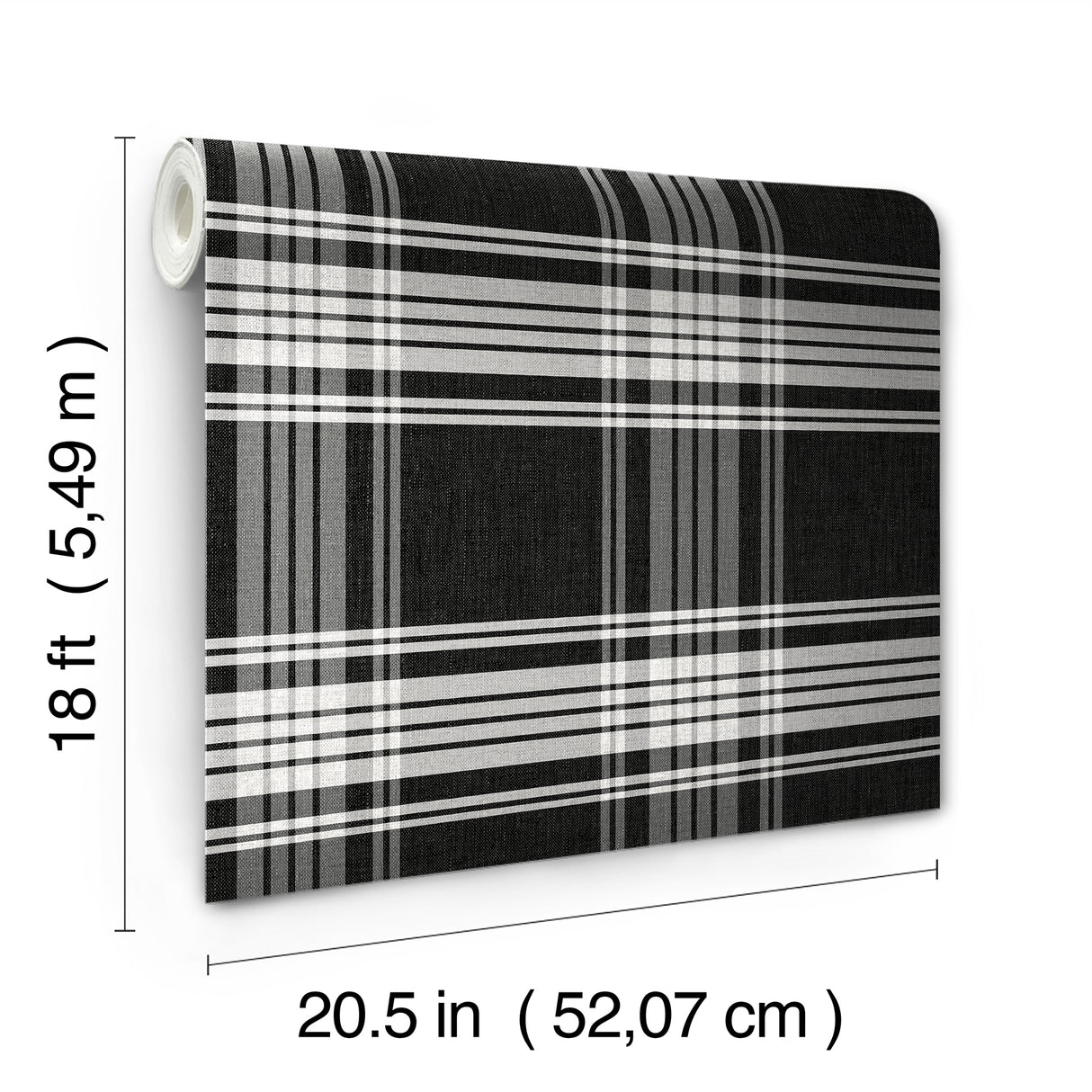 Clueless Dionne Black and White Iconic Plaid Officially Licensed 30th Anniversary Retro Peel and Stick Removable Wallpaper by RoomMates RMWS1324