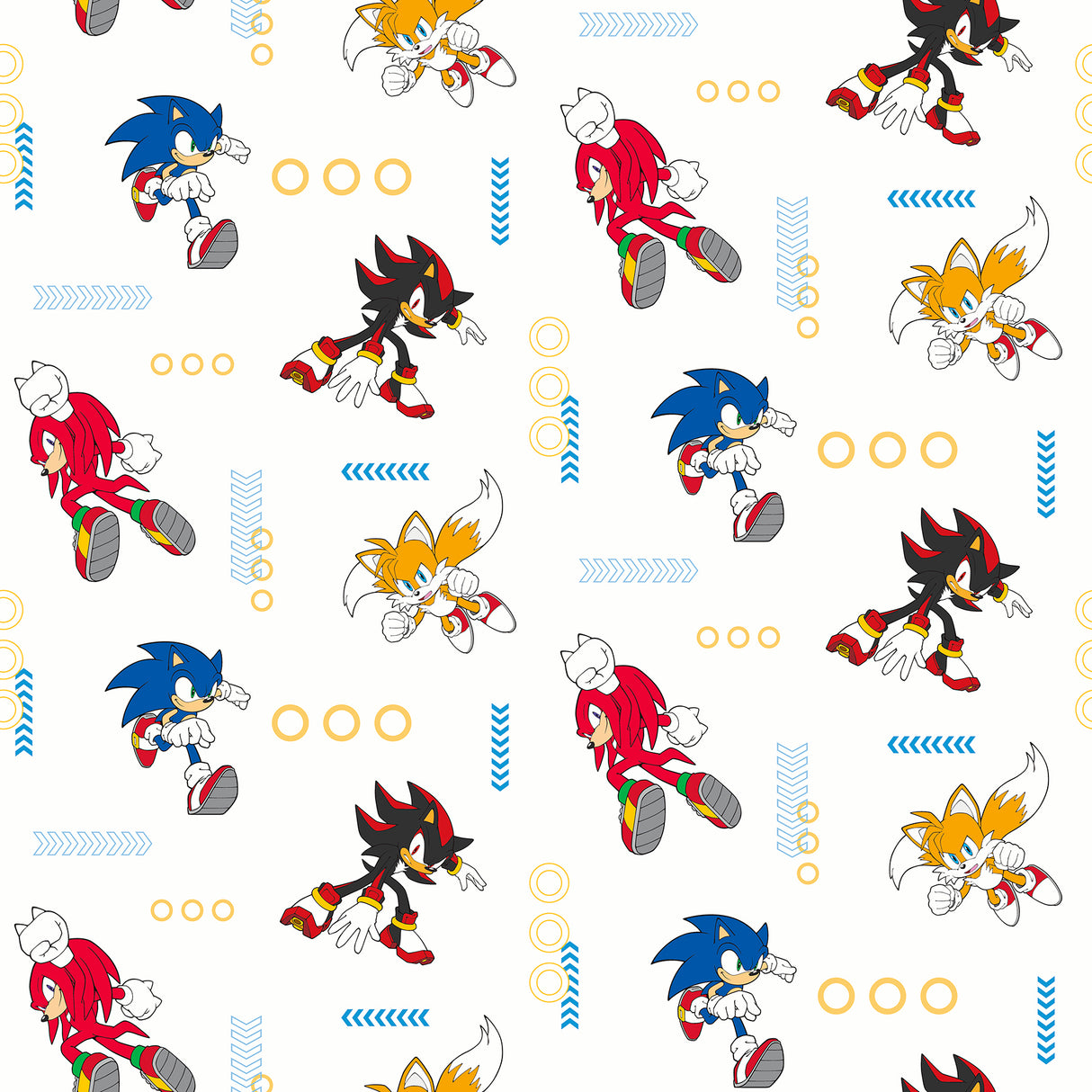Sonic The Hedgehog Lets Roll Blue and White Peel and Stick Wallpaper by RoomMates - RMWS1332