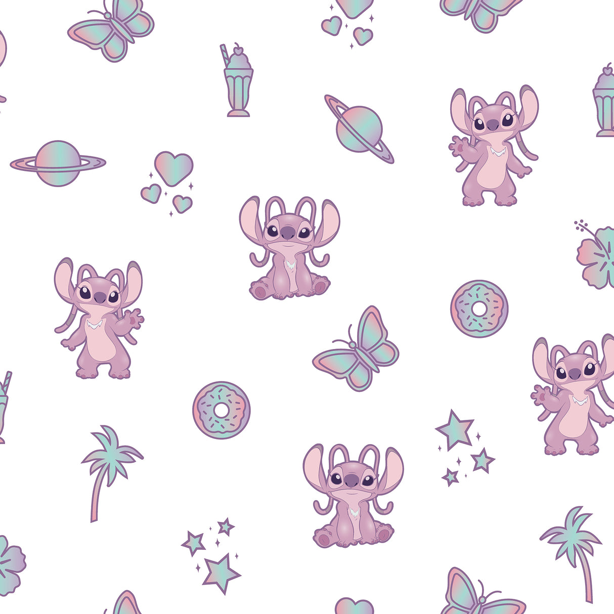 Disney Lilo and Stitch Angel Pink Peel and Stick Wallpaper by RoomMates - RMWS1347