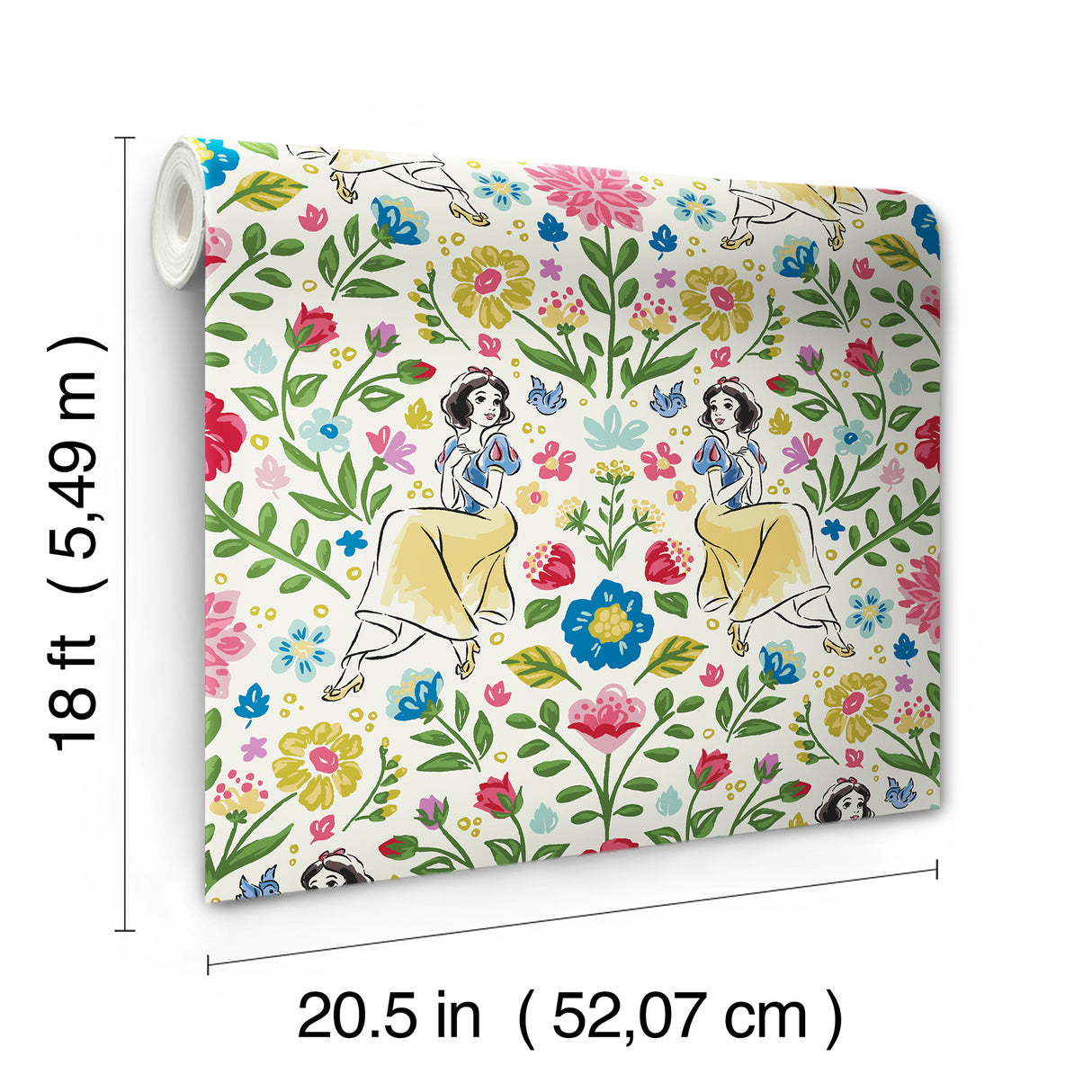 Snow White Wishing Garden Cream by RoomMates Disney Peel and Stick Wallpaper - RMWS1384