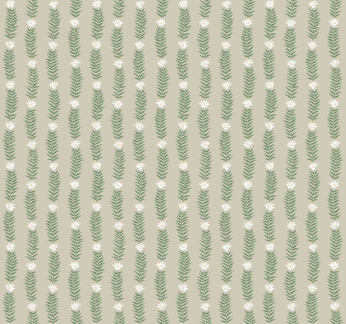 Eeden Beige & Green Botanical Stripe Non Woven Wallpaper - RP7339