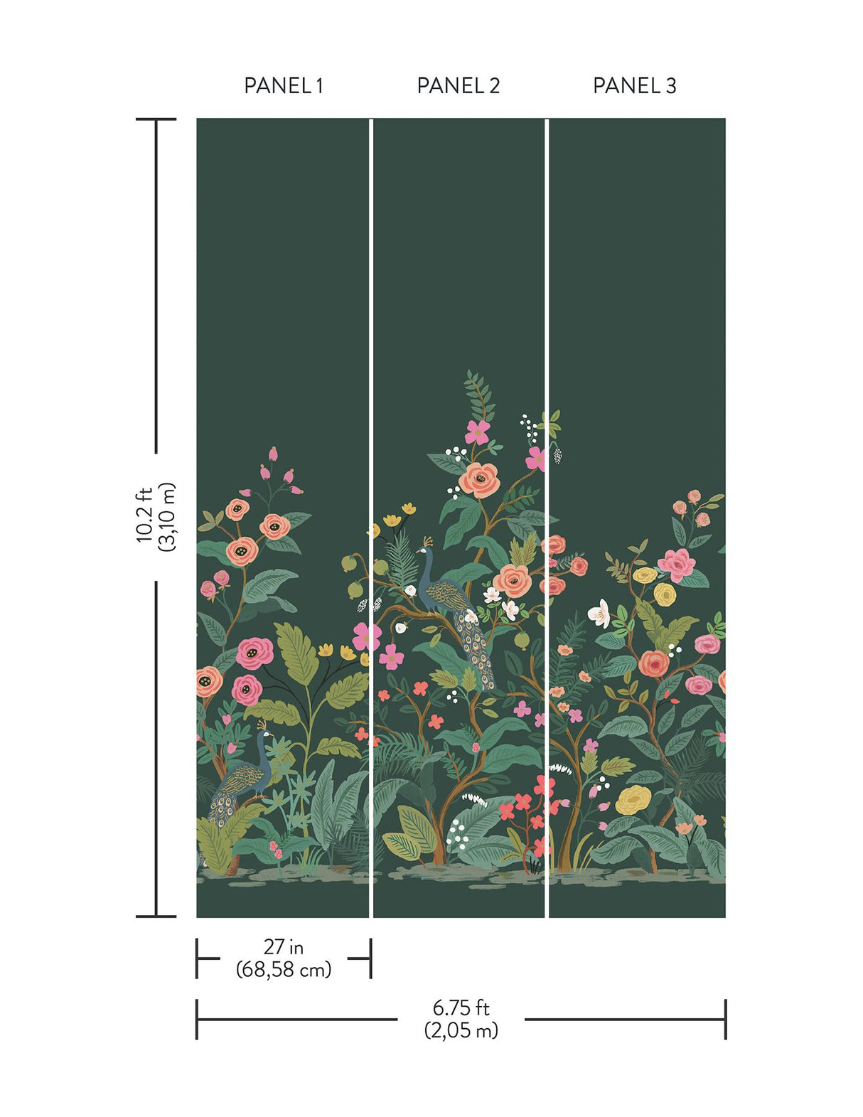 Peacock Emerald Wall Mural with Feature Wall Animals & Insects Pattern - York RP7398M