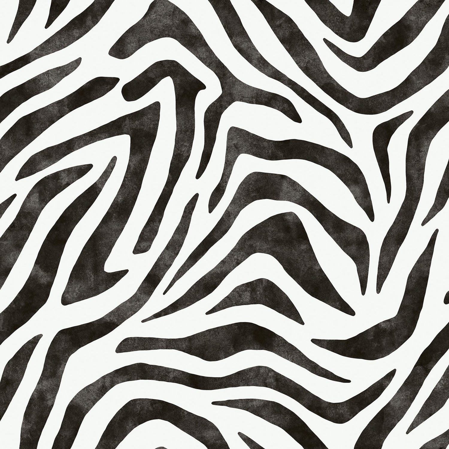 RuZebra Black Peel & Stick Wallpaper with Glam Zebra Print - RPS6141