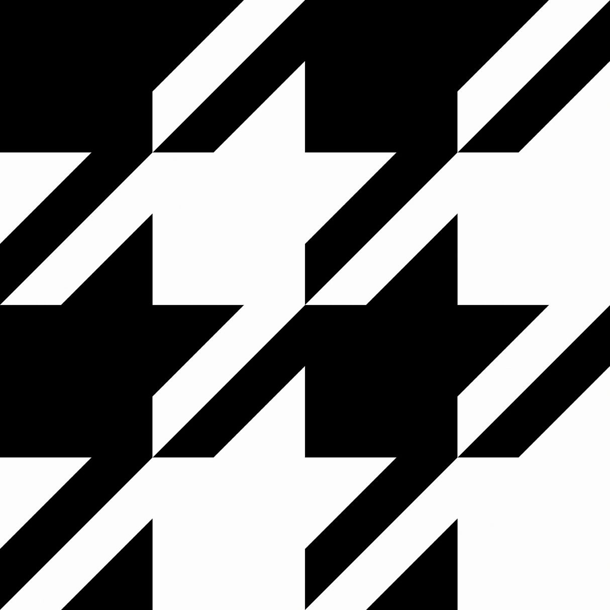 RuHoundstooth Black Peel & Stick Wallpaper with Modern Geometric Houndstooth Pattern - NuWallpaper RPS6147