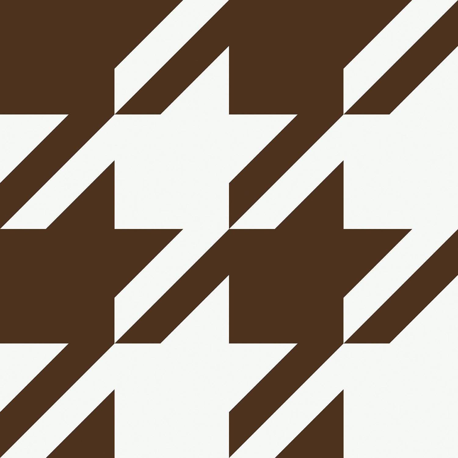 RuHoundstooth Brown Peel & Stick Wallpaper with Modern Geometric Houndstooth Pattern - RPS6148