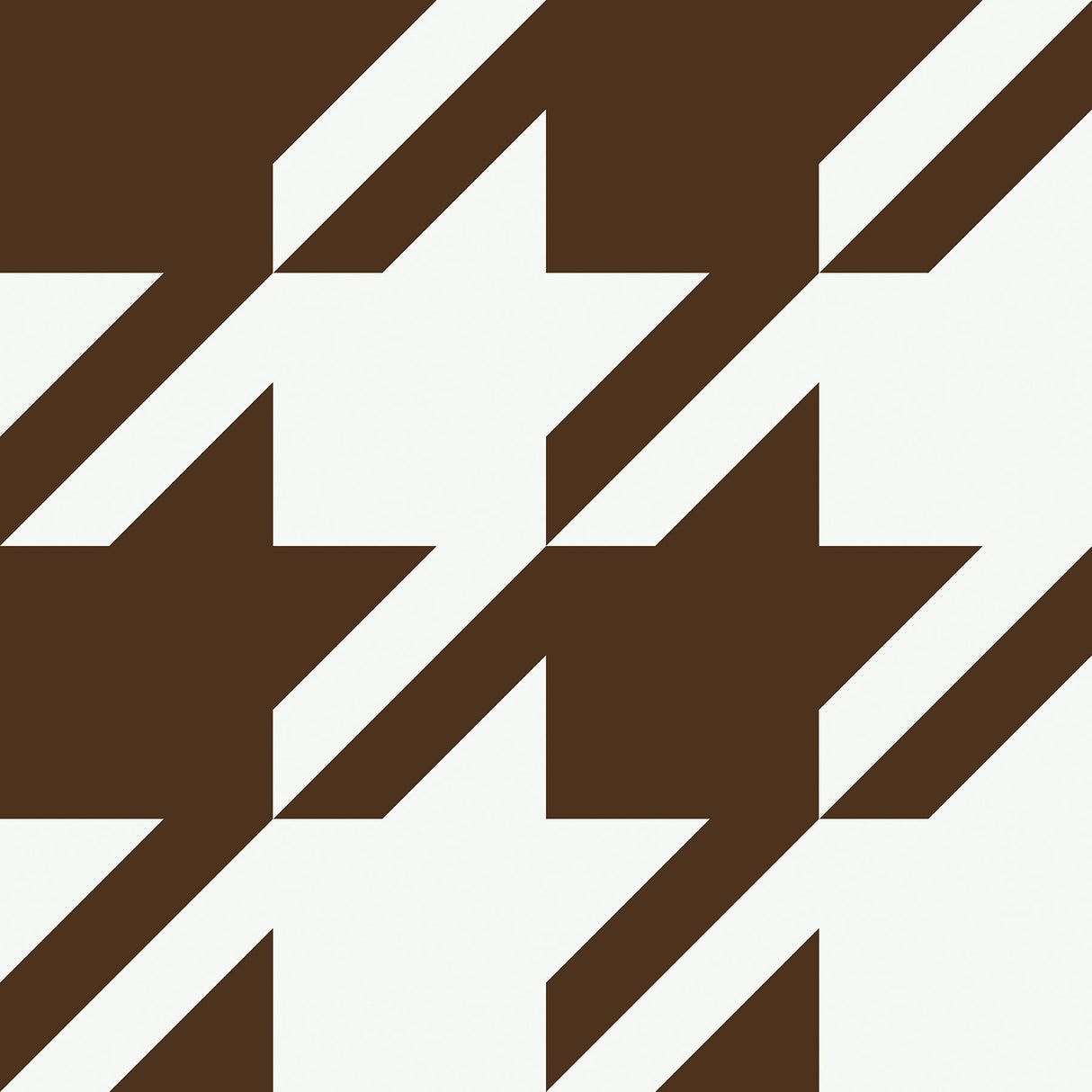 RuHoundstooth Brown Peel & Stick Wallpaper with Modern Geometric Houndstooth Pattern - RPS6148
