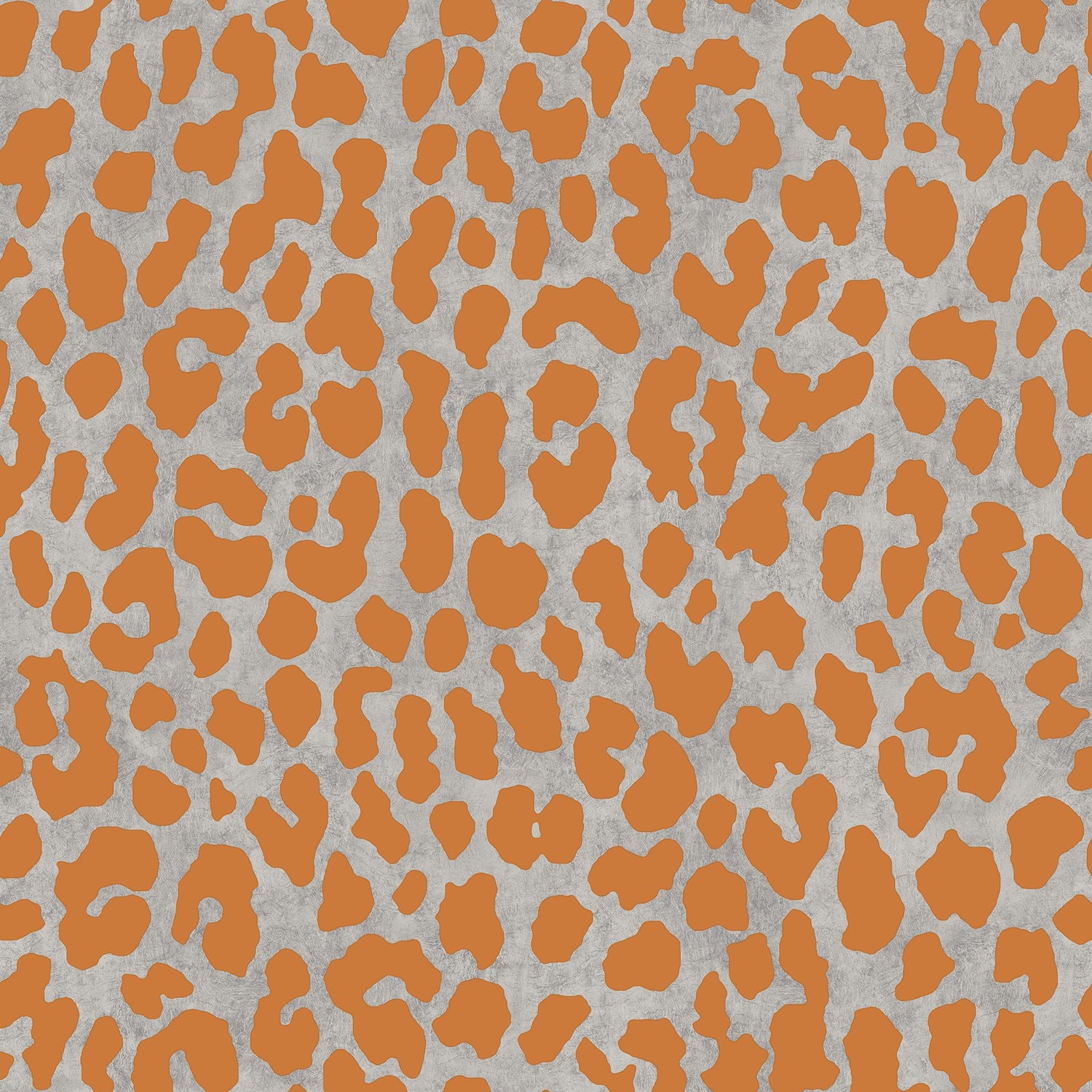 RuLeopard l'Orange Peel & Stick Wallpaper with Modern Animal Print in Metallic Taupe and Orange - RPS6149