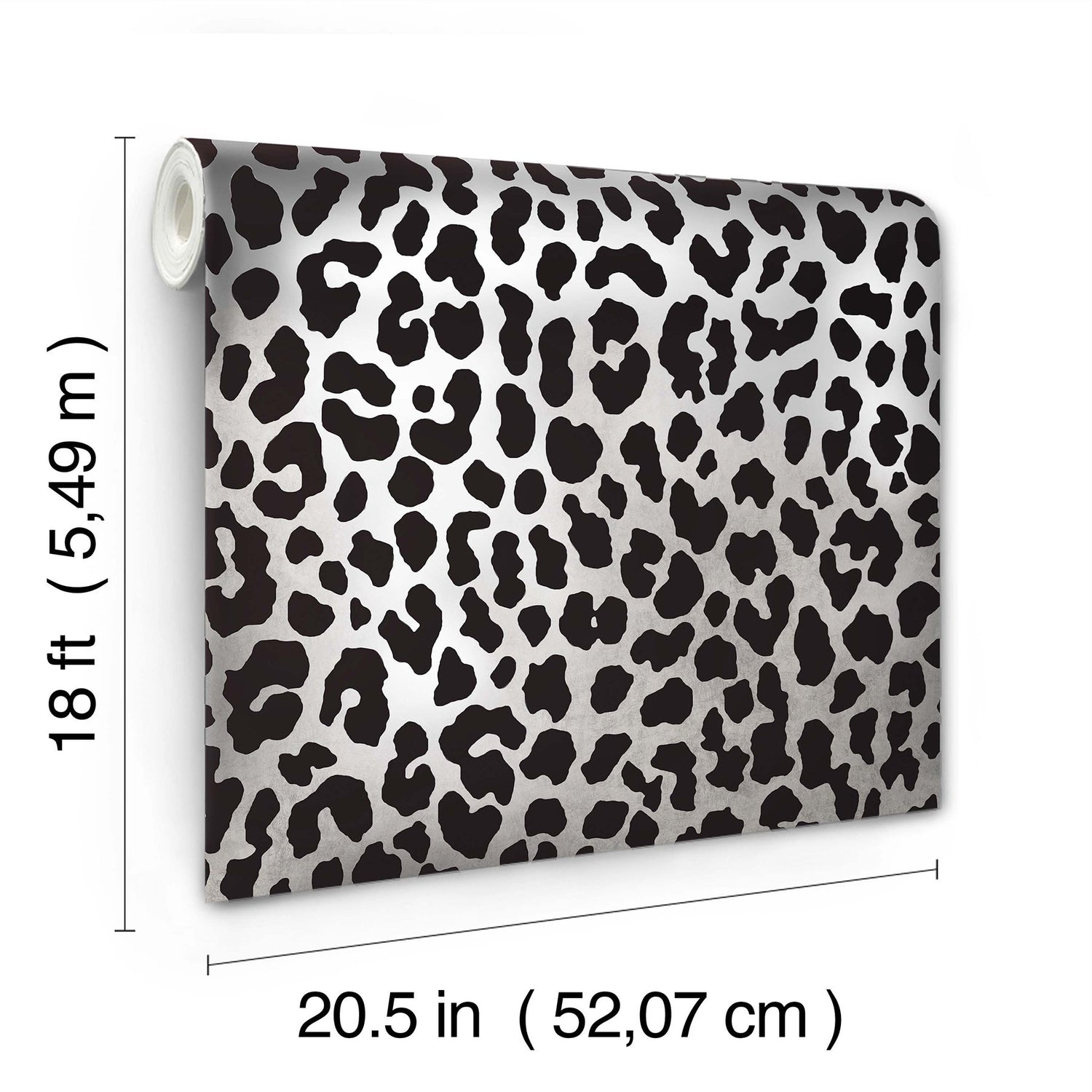 RuLeopard Black Peel & Stick Wallpaper with Modern Novelty Leopard Pattern - RPS6150