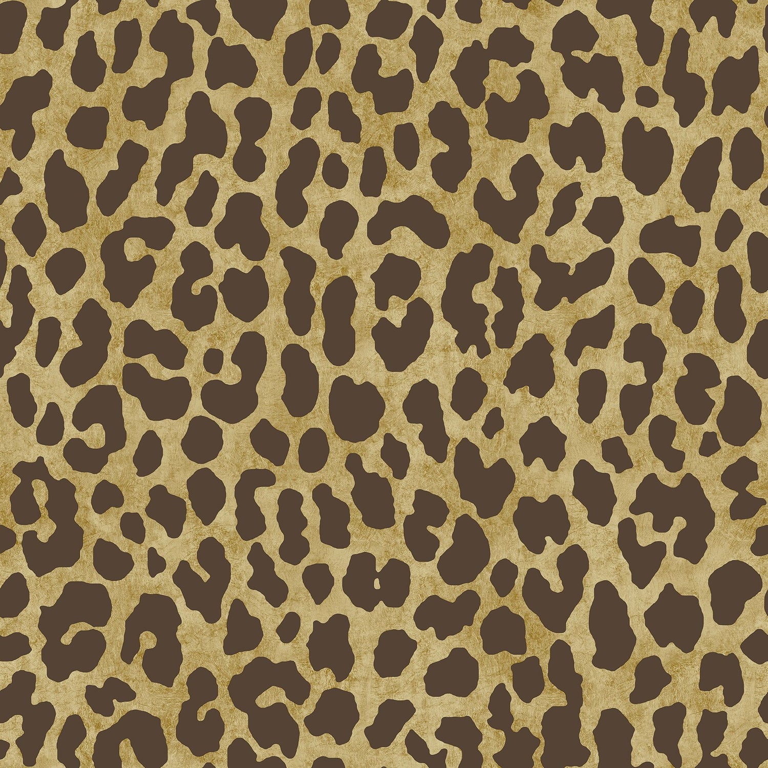 RuLeopard Brown Peel & Stick Wallpaper with Metallic Animal Print - RPS6151