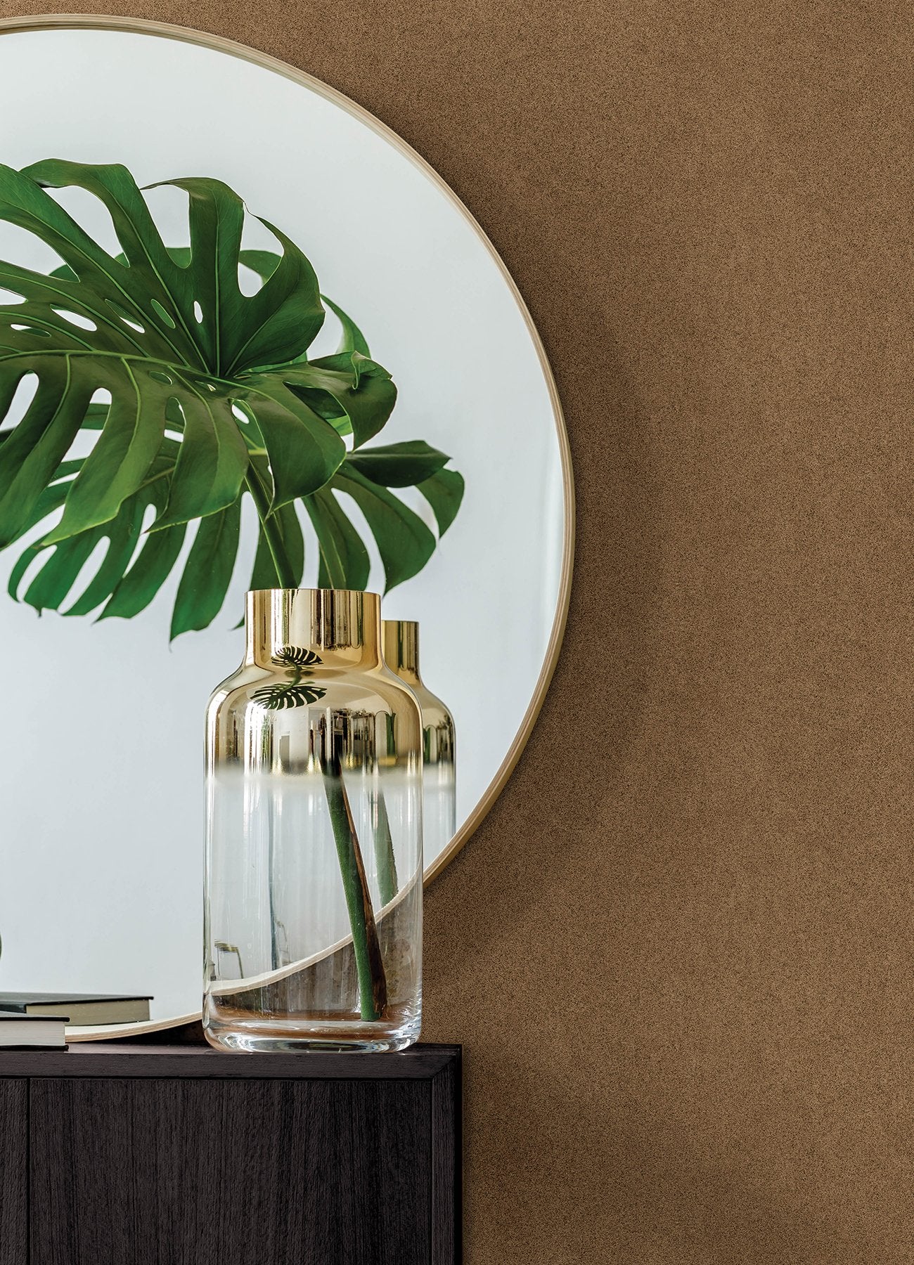 RuSuede Khaki Peel & Stick Wallpaper with Modern Fabric Texture - NuWallpaper RPS6152