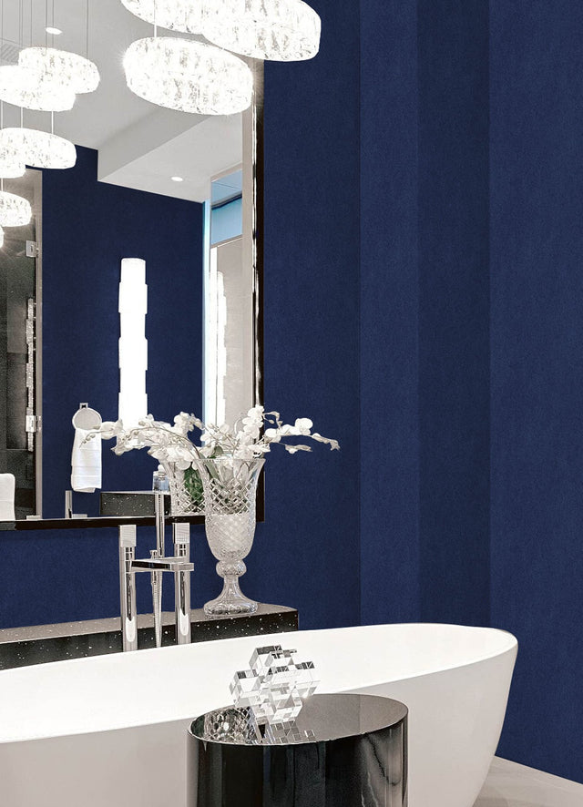 RuSuede Azure Blue Peel & Stick Wallpaper with Fabric Texture Motif - Brewster RPS6154