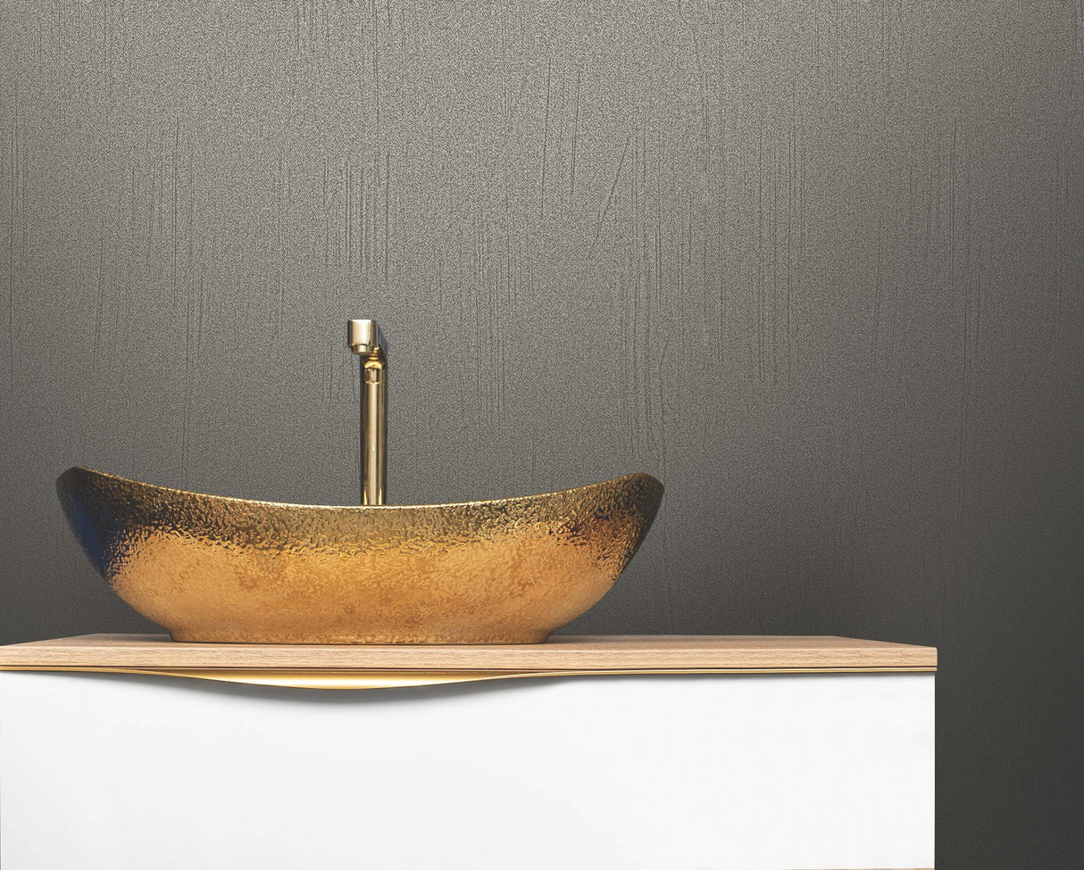Stockroom Graphite Wallpaper with Faux Plaster Texture - York RRD7633N