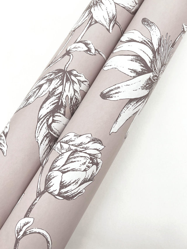 Passion Flower Toile Orchid Wallpaper with Traditional Toile Floral Pattern - York RT7851