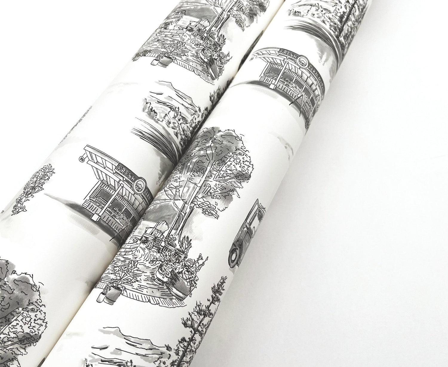 Modern Vista Toile Black Wallpaper with Modern Toile Pattern - York RT7861