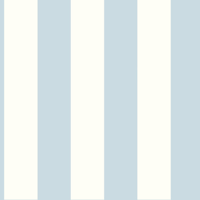 3" Stripe Blue & White Prepasted Wallpaper with Classic Vertical Stripe Pattern - York SA9176