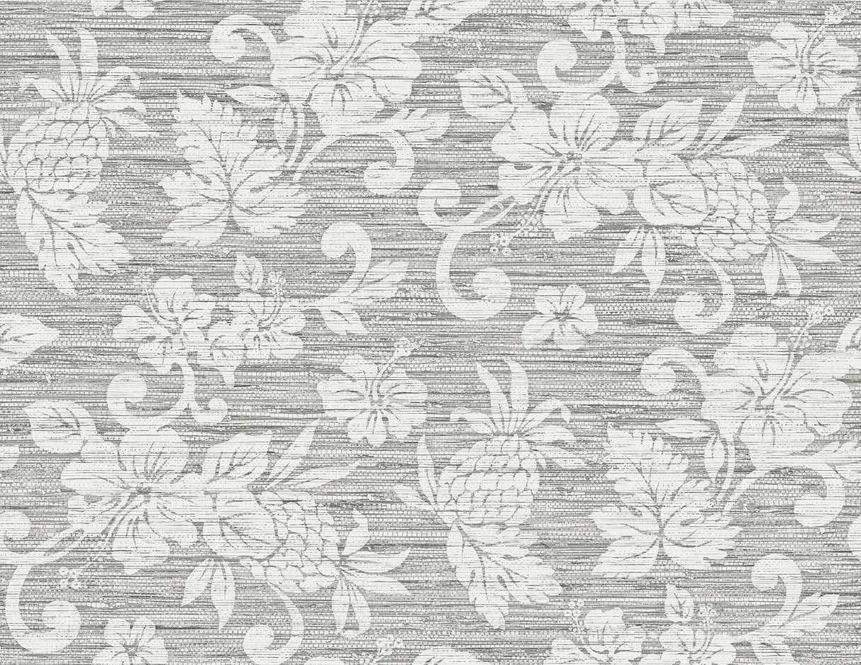 Juno Island Floral wallpaper in Half Moon Grey