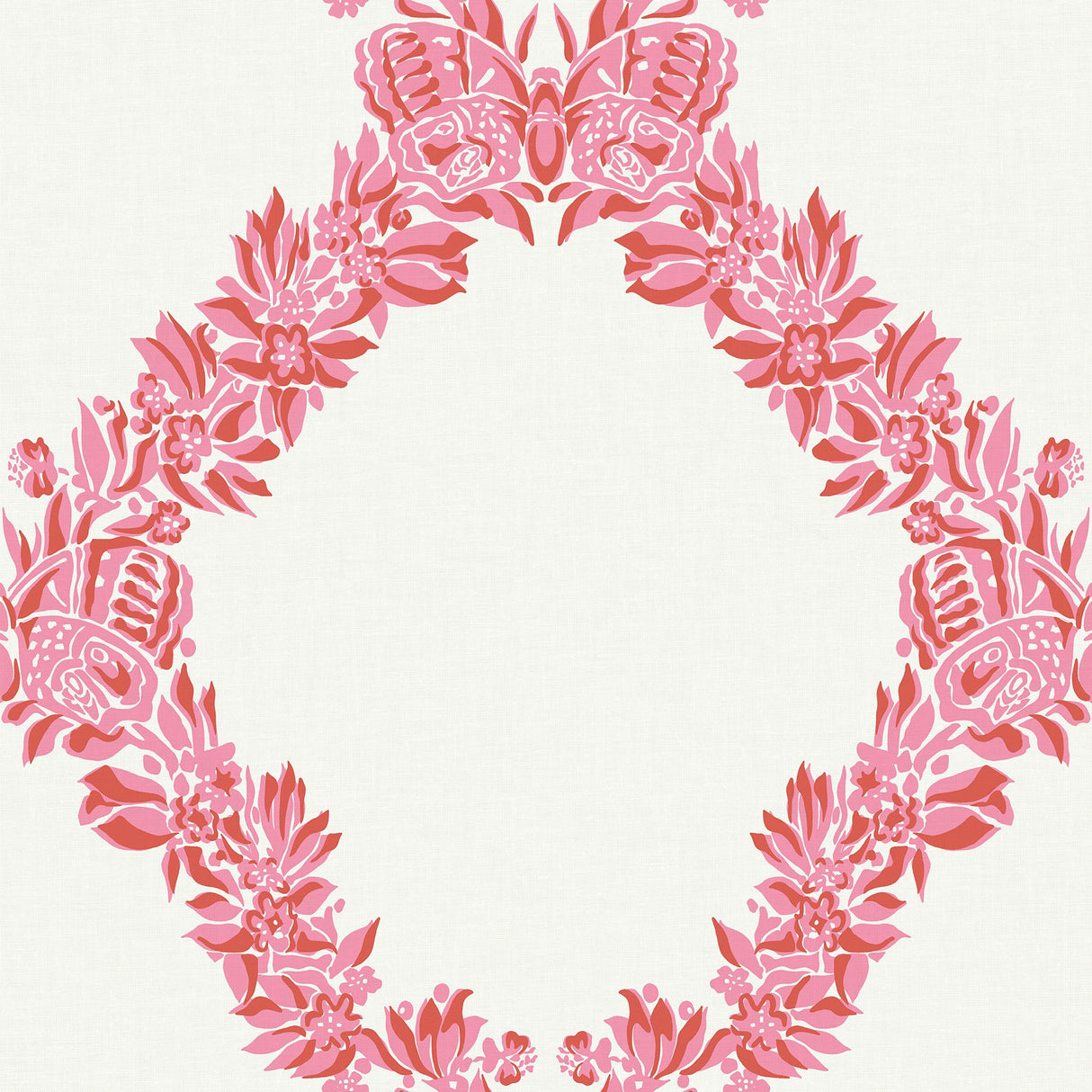 Valentino Wreath Pink Butterfly Trellis Peel & Stick Wallpaper - NuWallpaper SCS6050