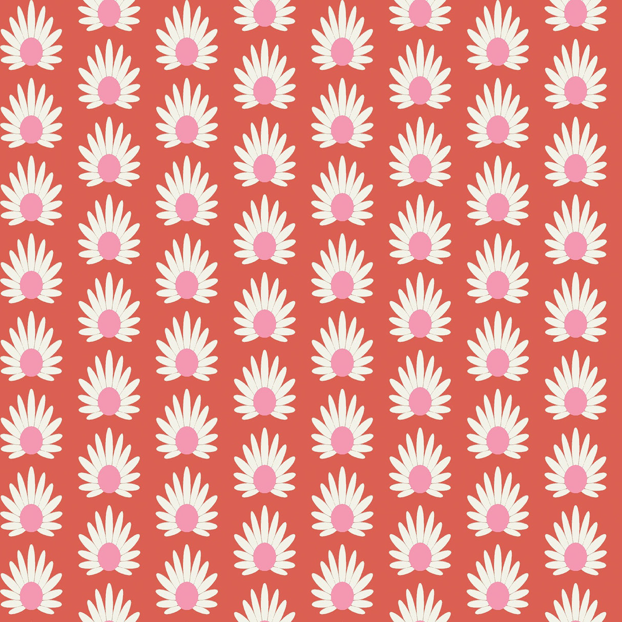 Valentino Fleur Red Peel & Stick Wallpaper with Retro Botanical Daisy Pattern - NuWallpaper SCS6060