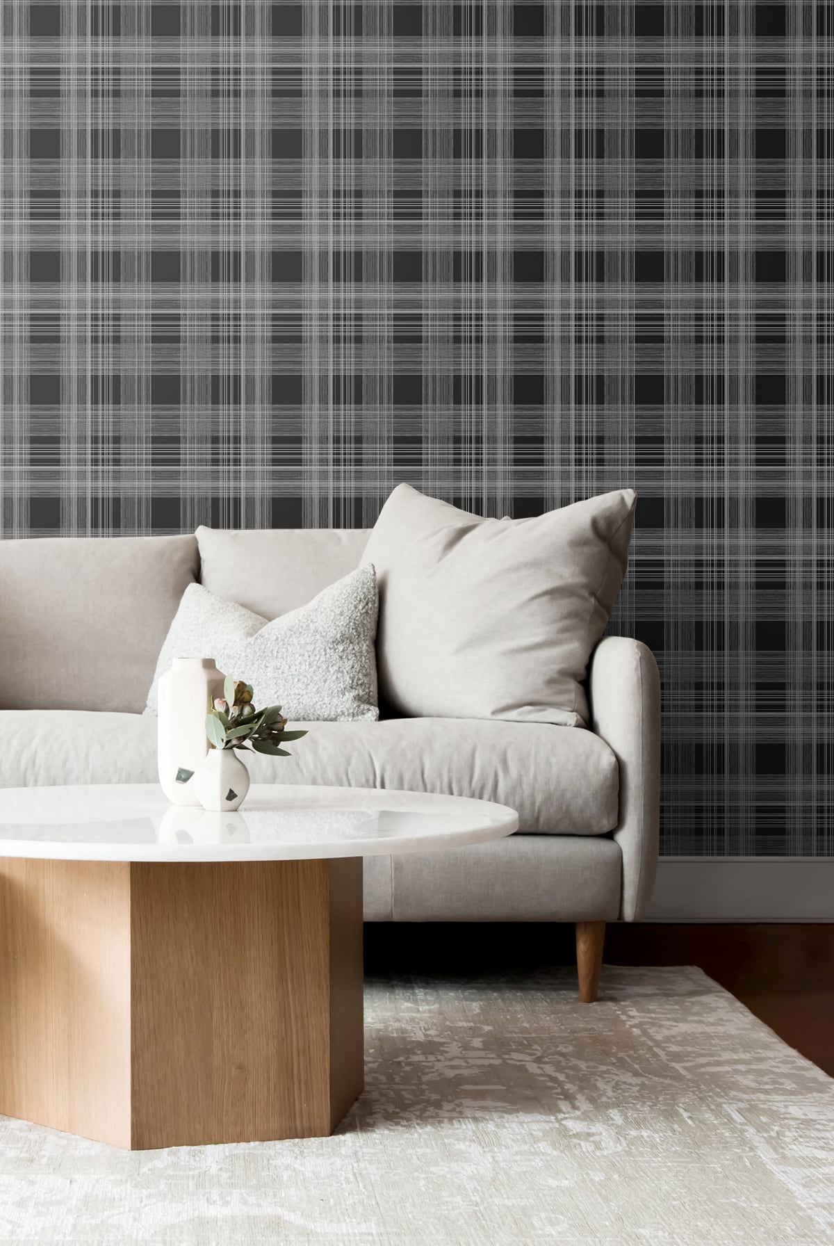 Rad Plaid Onyx by Stacy Garcia Peel and Stick Plaid Peel & Stick Wallpaper – Stacy Garcia Home SG10010