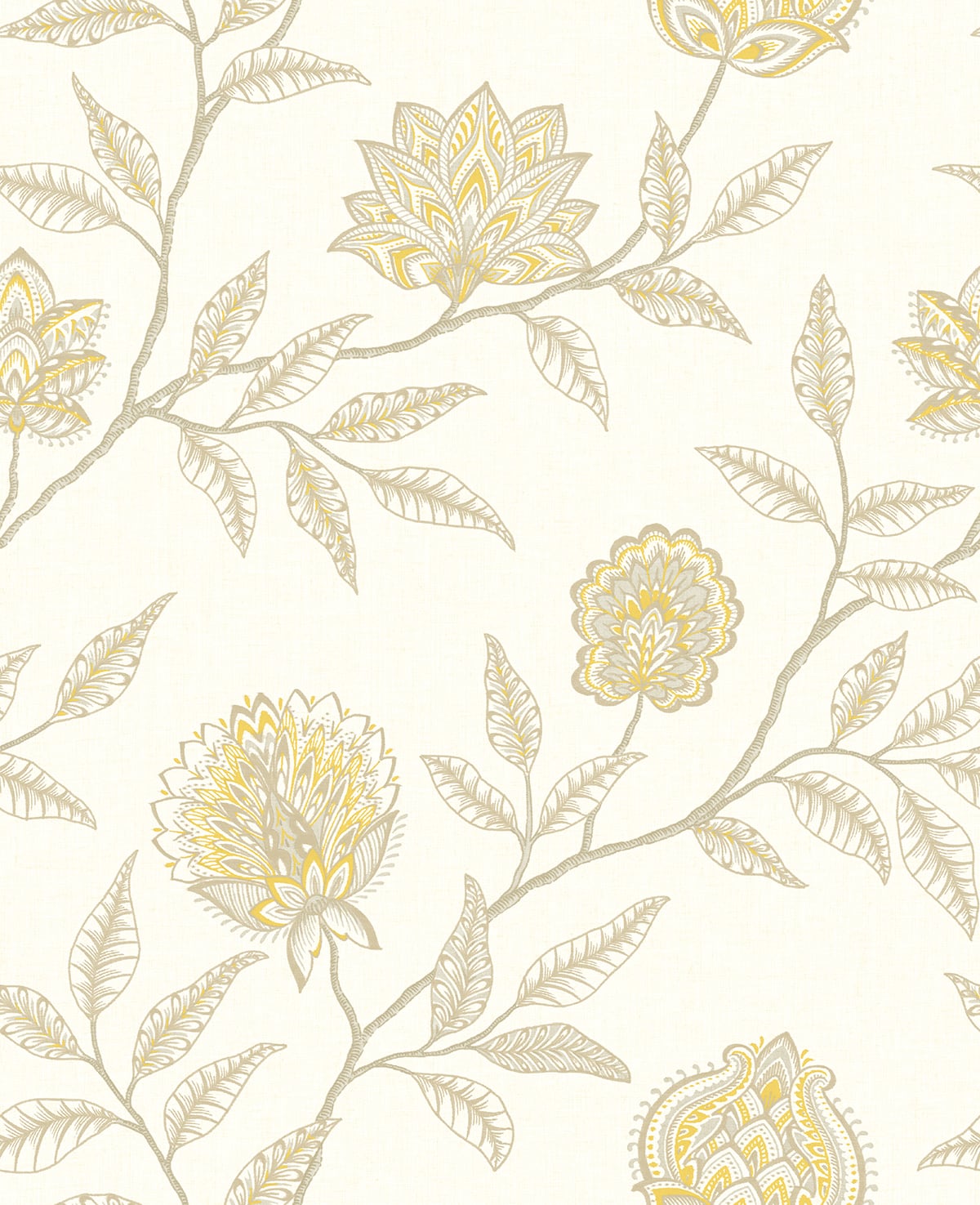 Jaclyn Blonde & Sandstone floral vine peel and stick wallpaper in satin finish