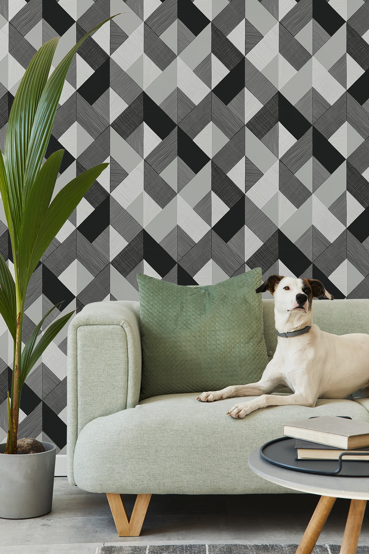 Marquetry Greystone by Stacy Garcia Geometric Peel & Stick Wallpaper – Stacy Garcia Home SG11100