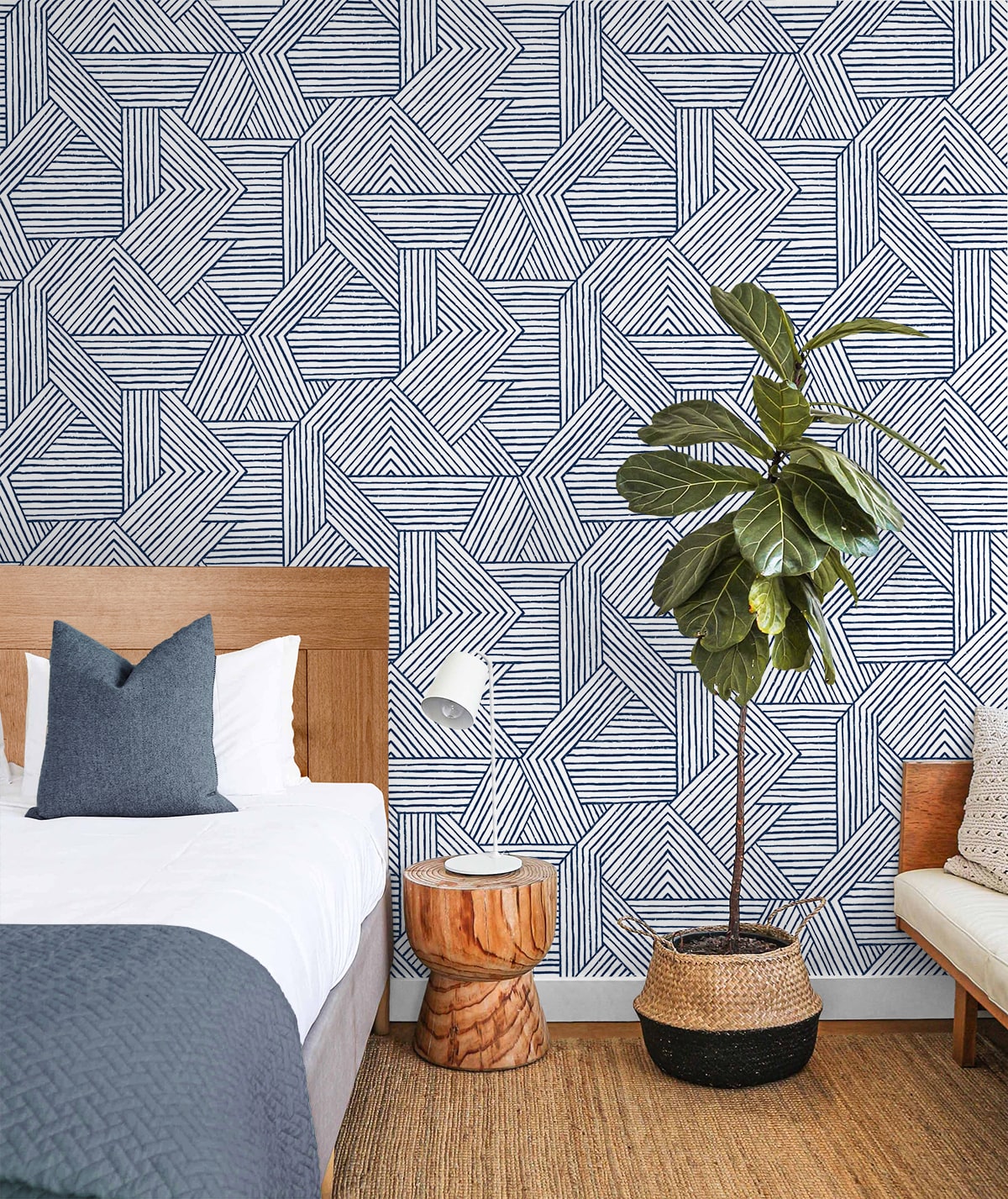 Etched Geometric Navy Blue by Stacy Garcia Peel and Stick Geometric Peel & Stick Wallpaper – Stacy Garcia Home SG12402