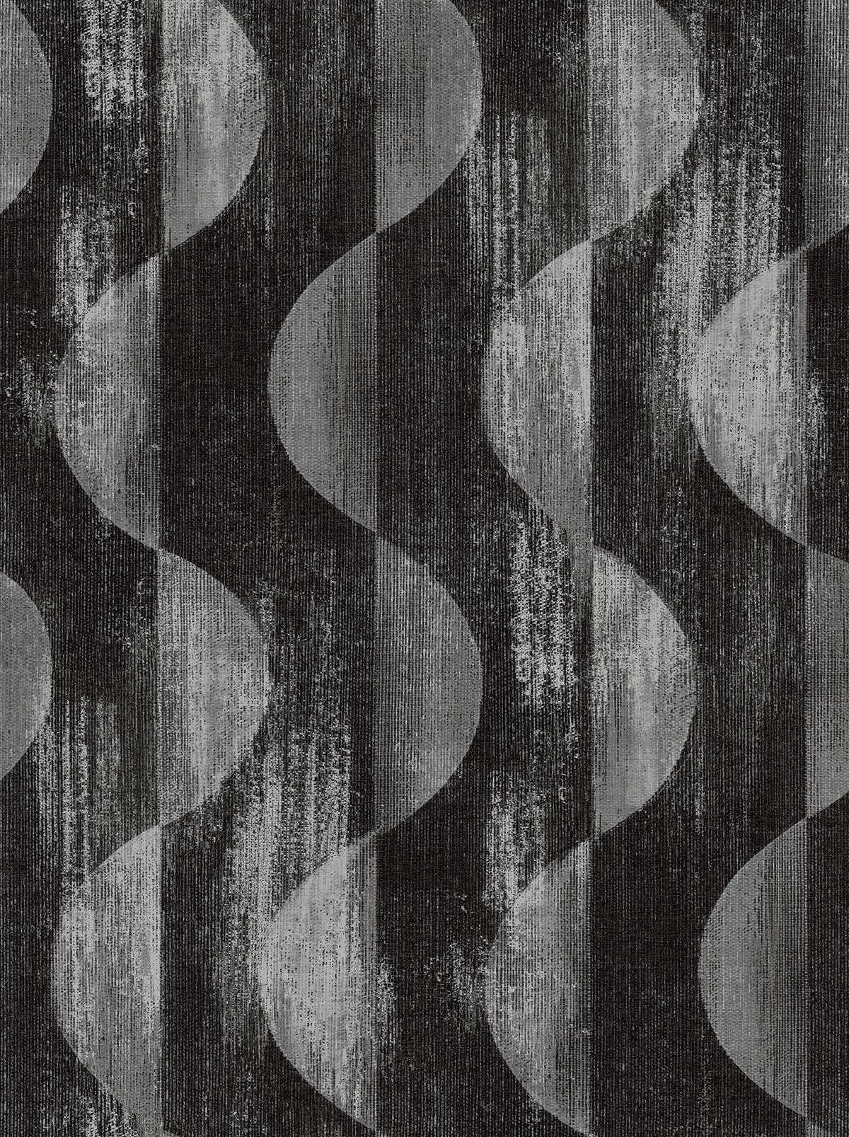 Half Circles charcoal geometric peel and stick wallpaper pattern