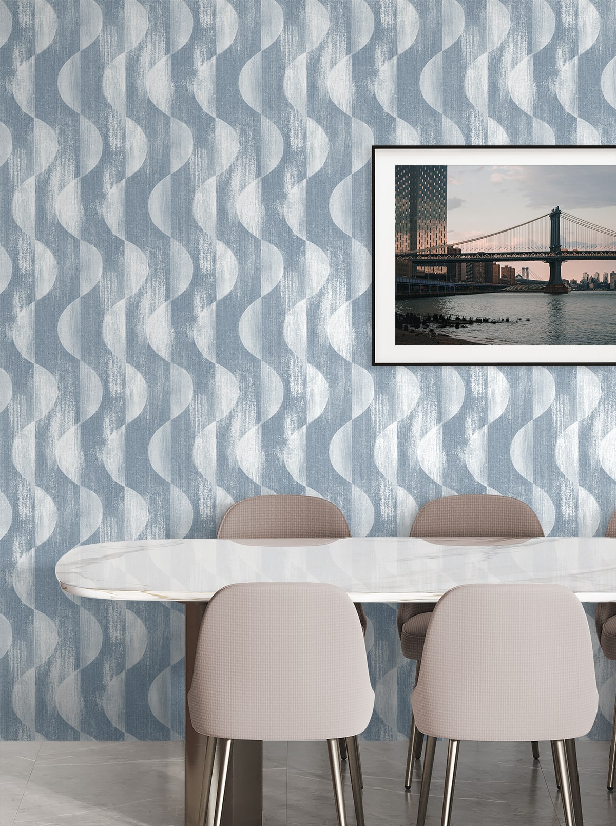 Half Circles Blue by Stacy Garcia Peel and Stick Geometric Peel & Stick Wallpaper – Stacy Garcia Home SG12702
