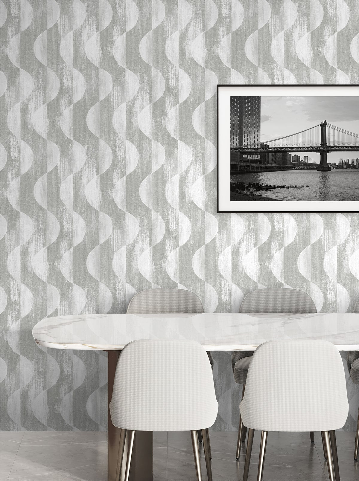 Half Circles Grey by Stacy Garcia Home Peel & Stick Geometric Wallpaper – Stacy Garcia Home SG12708