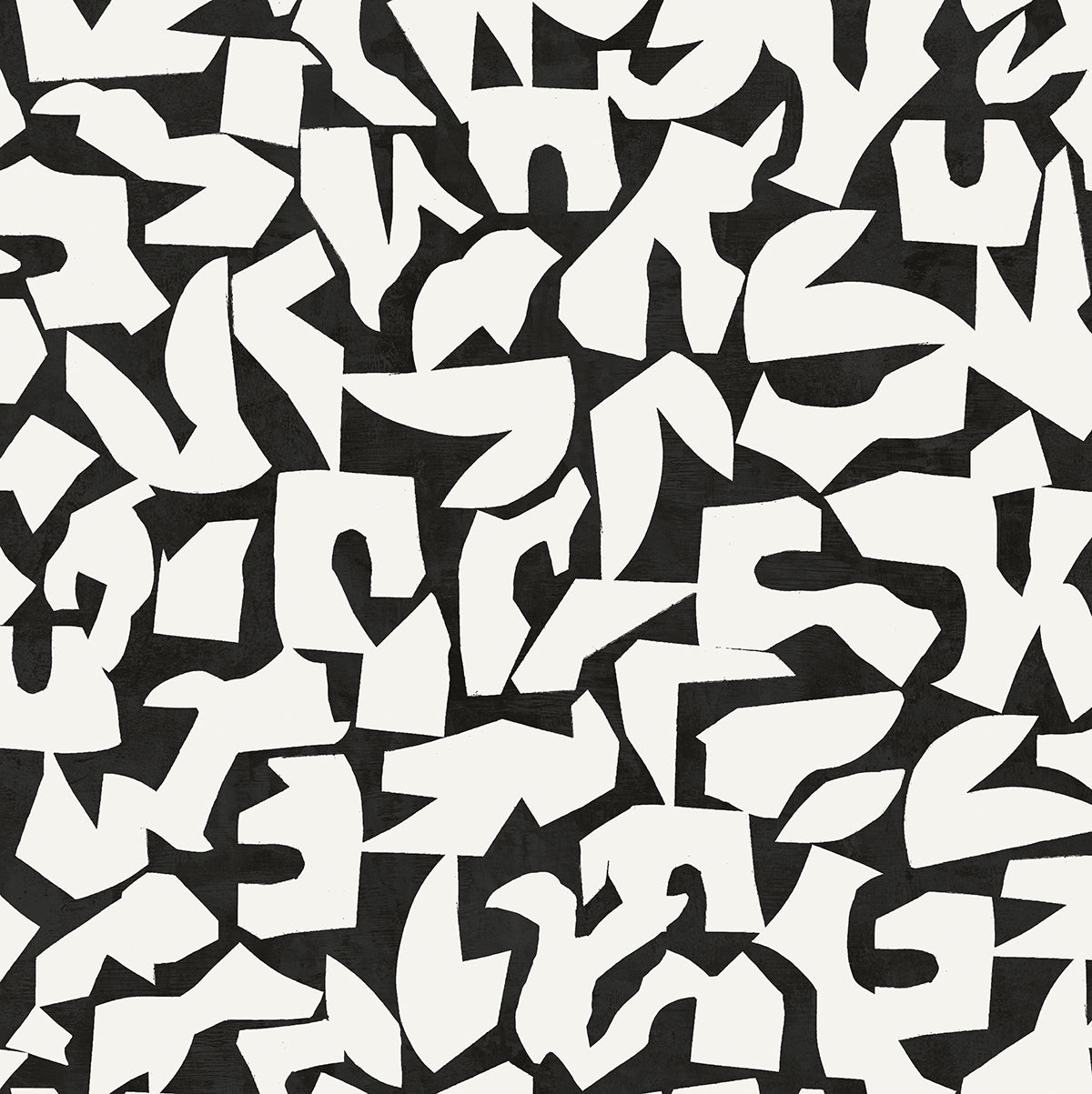 Graphic Geo black and white abstract geometric peel and stick wallpaper pattern
