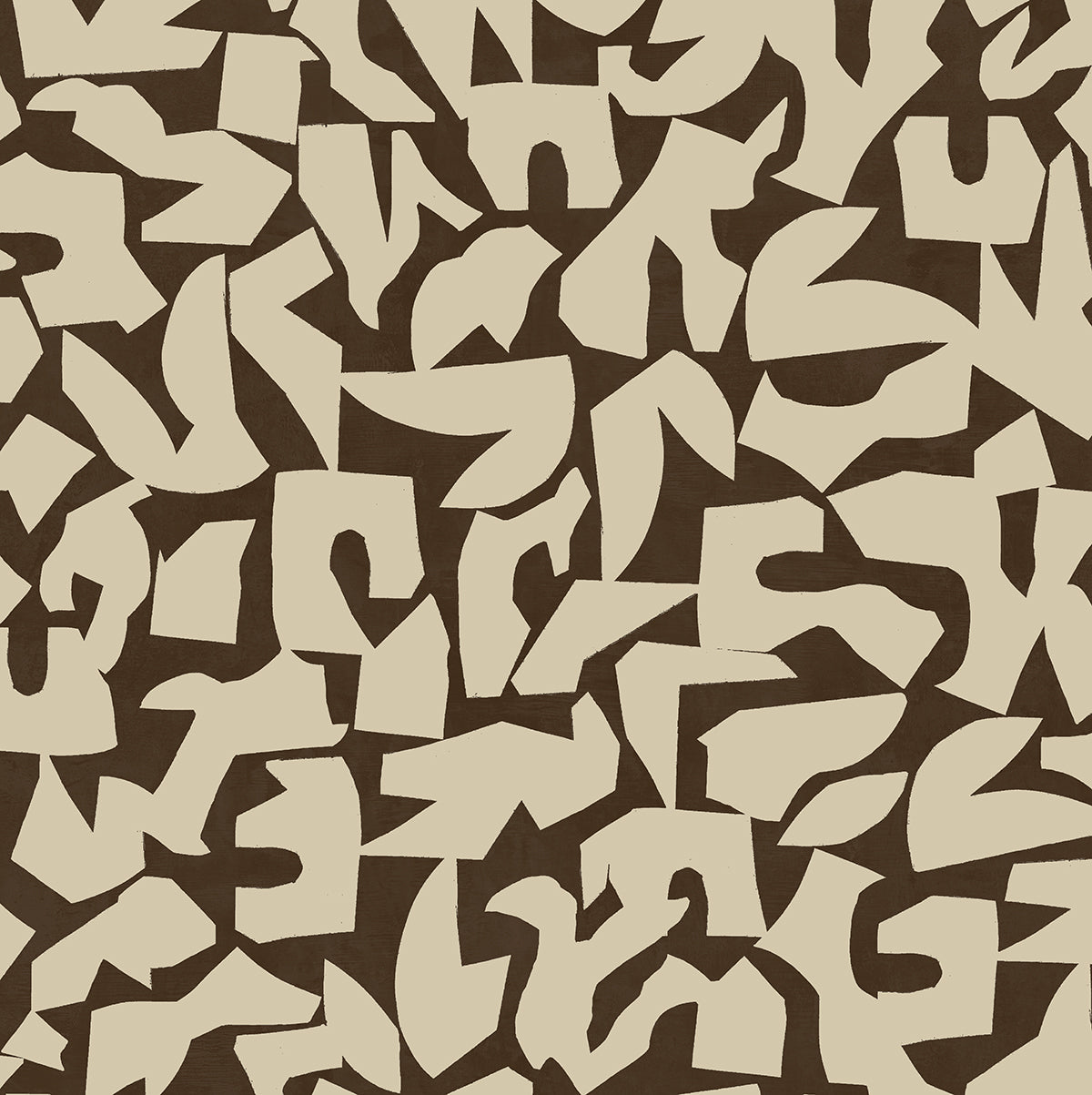 Graphic Geo brown and beige abstract geometric peel and stick wallpaper pattern