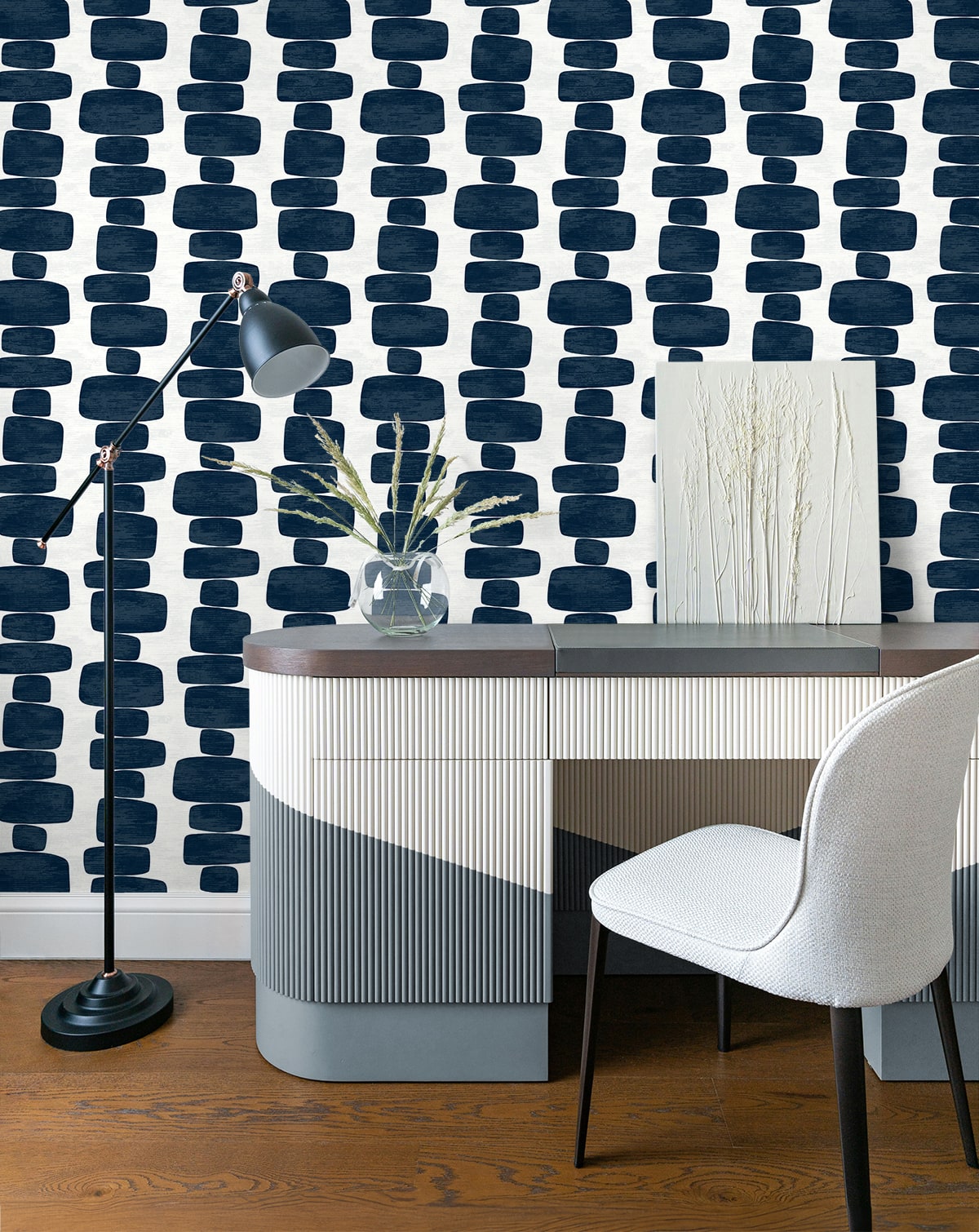 Stripe Block Blue by Stacy Garcia Peel and Stick Geometric Peel & Stick Wallpaper – Stacy Garcia Home SG12902