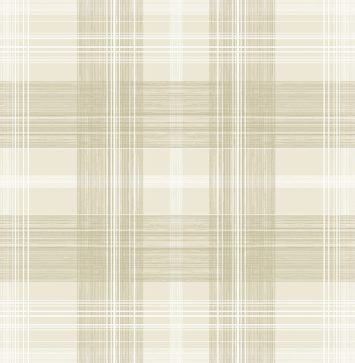 Crossroads Plaid peel and stick wallpaper in Sand Dollar beige plaid pattern