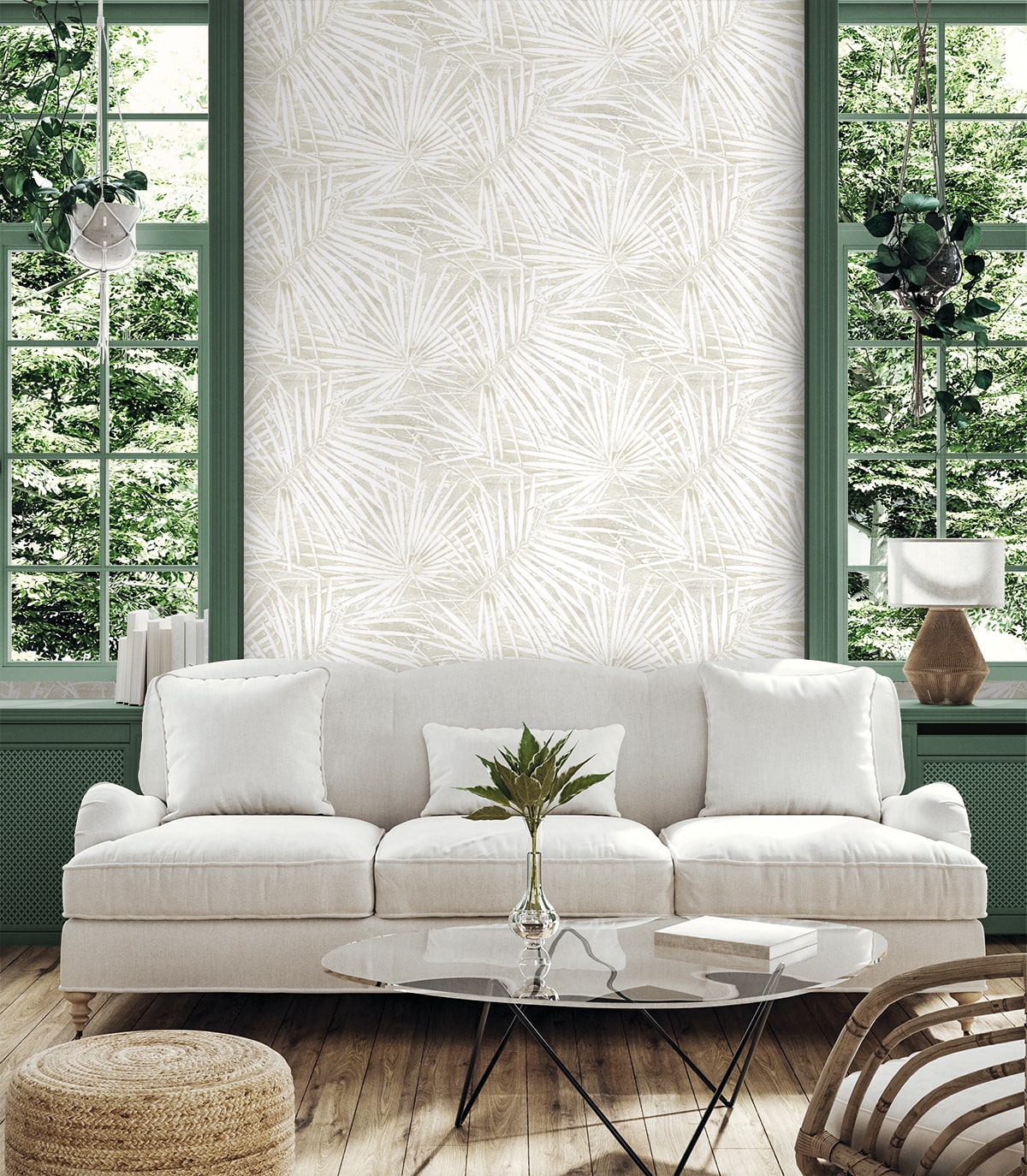 Fossil Palm Natural by Stacy Garcia Peel and Stick Botanical Palm Leaf Peel & Stick Wallpaper – Stacy Garcia Home SG13407-Sample