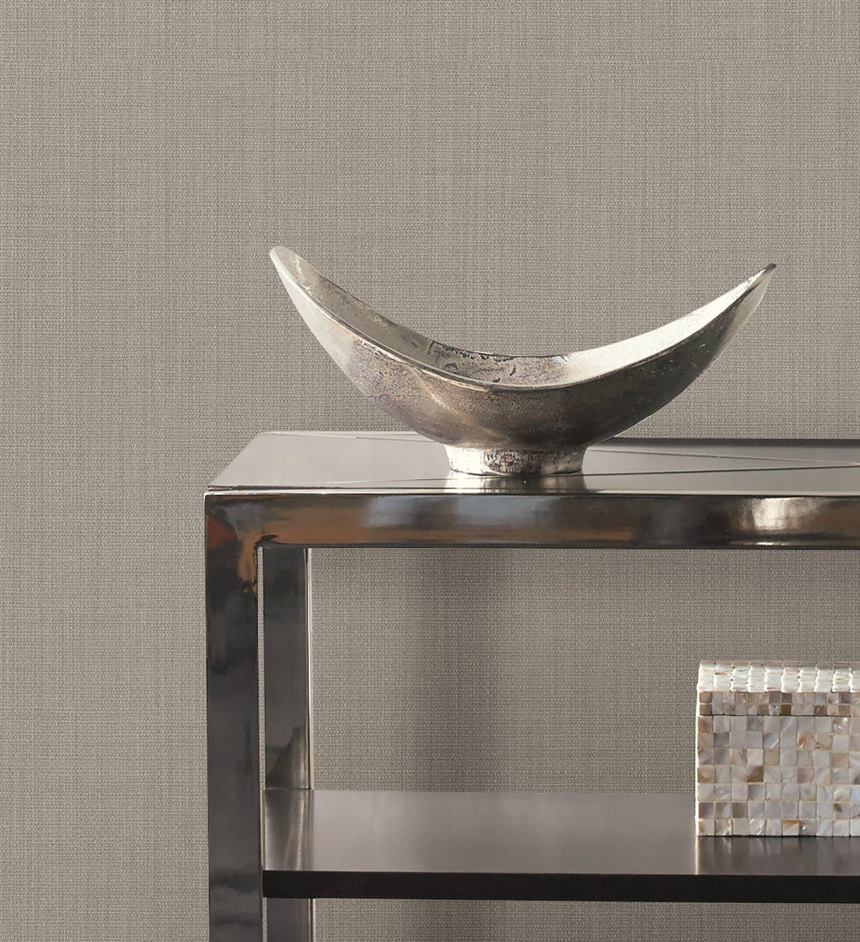 Sofia Weave Mushroom Wallpaper with Textured Weave Pattern - York SI15867