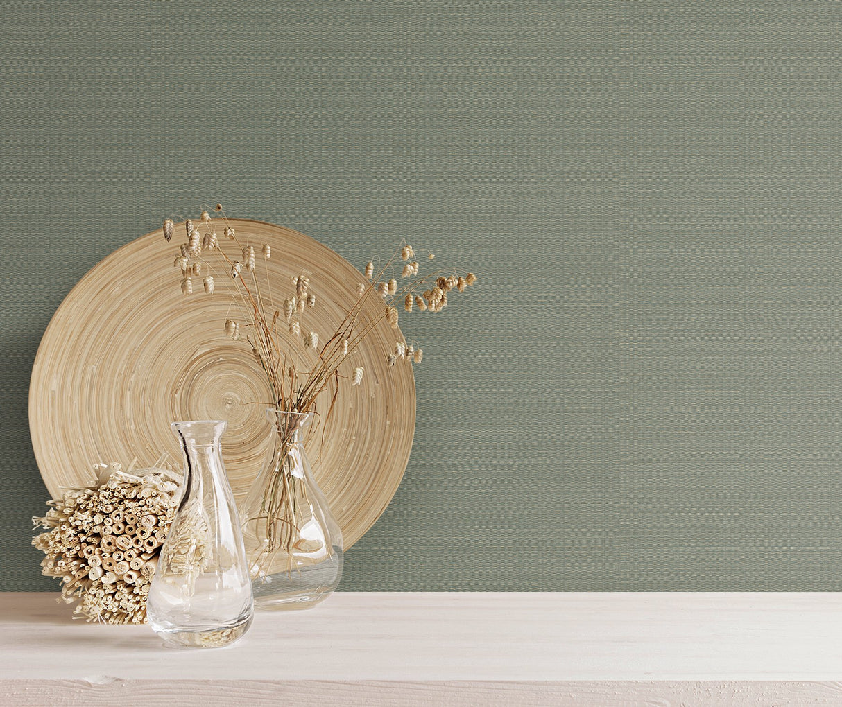 Bali Basketweave Sage Wallpaper with Modern Woven Texture - York SI24922
