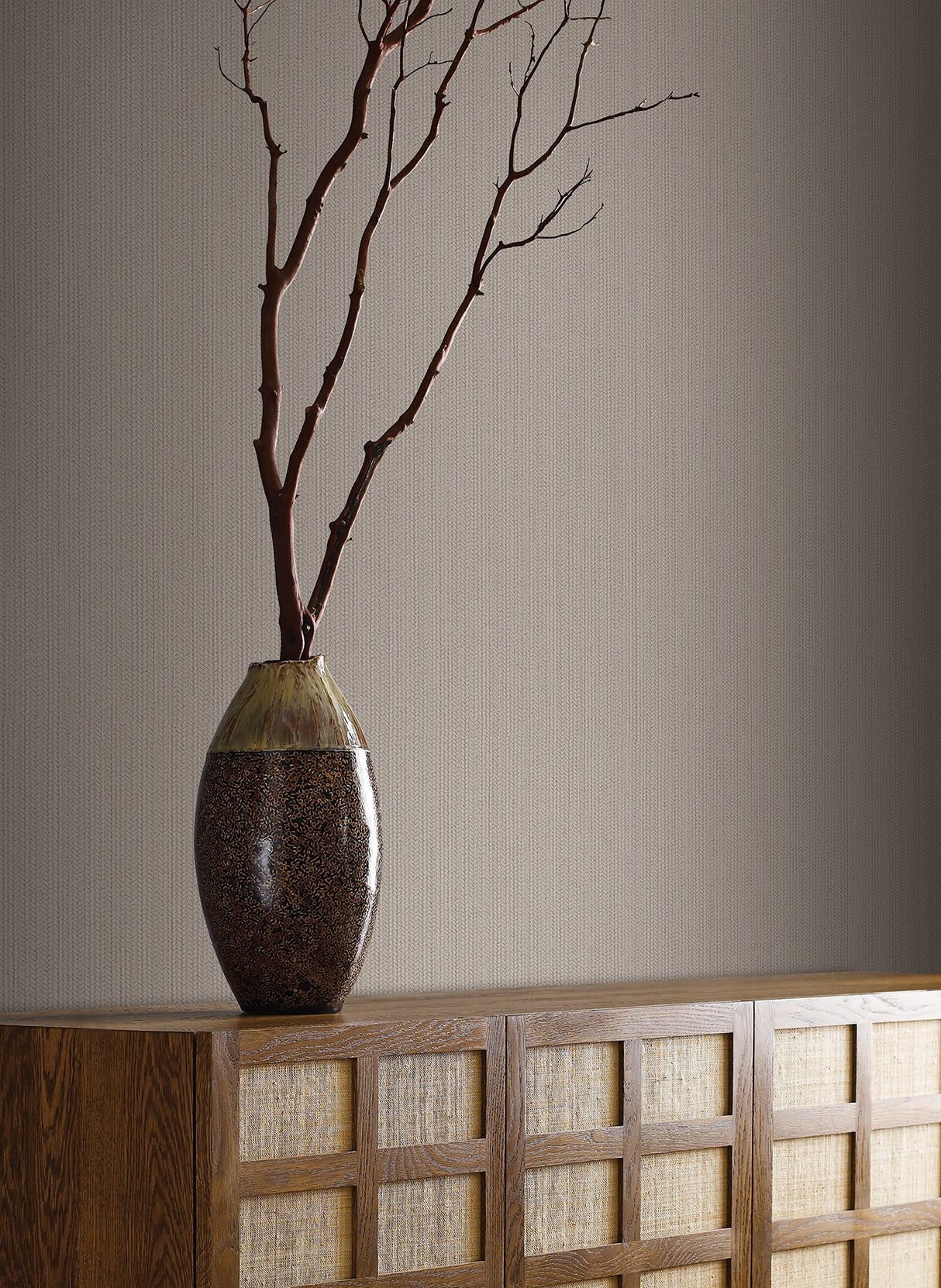 Dutch Braid Taupe Textured Vinyl Wallpaper - York SI24935