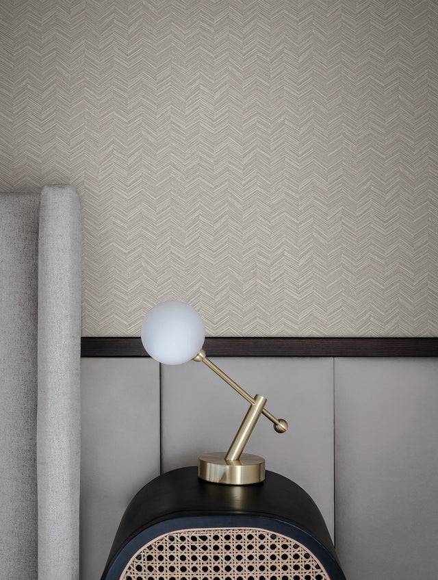 Raised Chevron Light Grey Wallpaper with Modern Chevron & Houndstooth Pattern - York SI25360