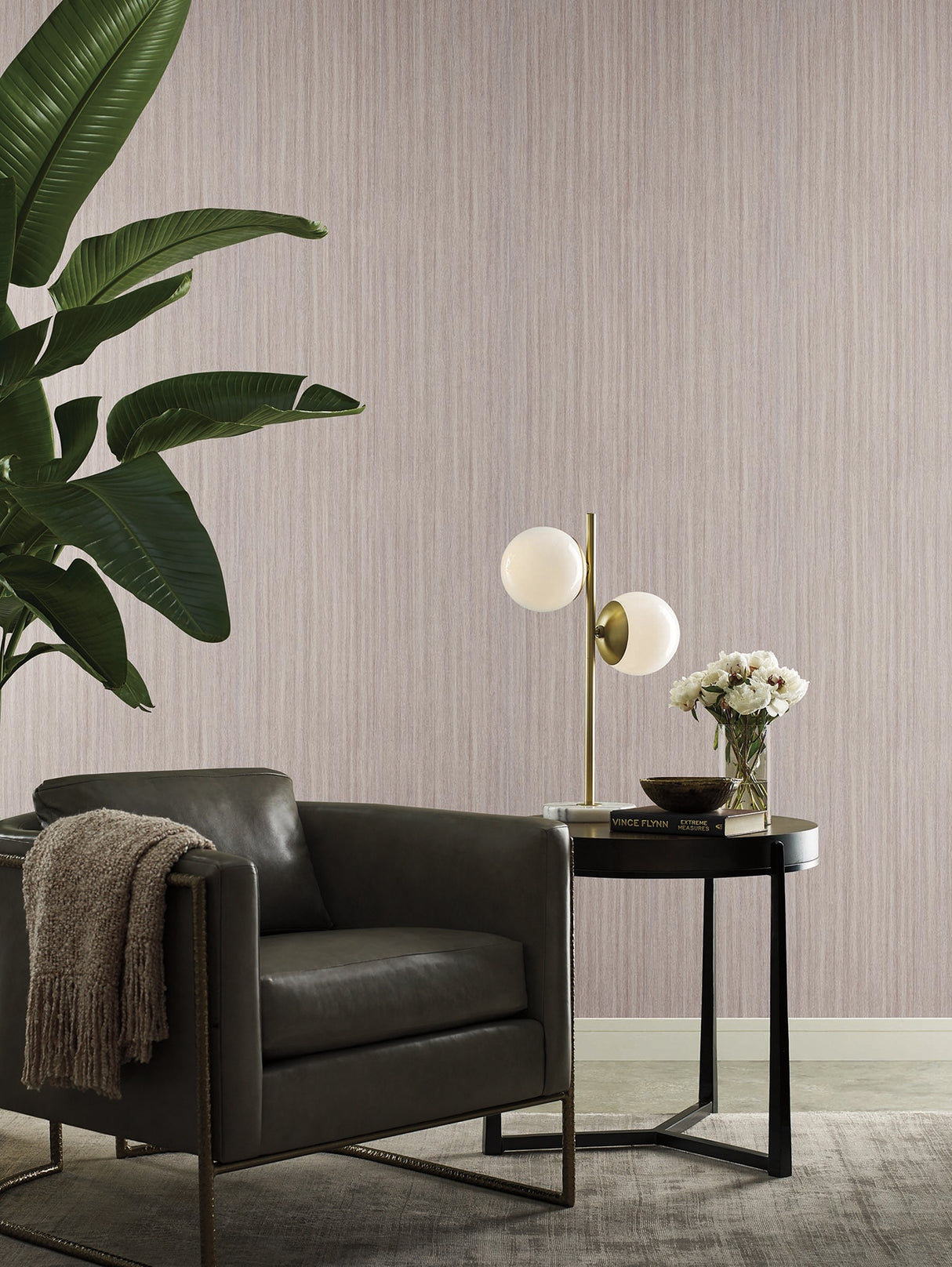 Wistman Stripe Smoke by York Wallcoverings Textured Stripe Wallpaper – York Wallcoverings SI25713