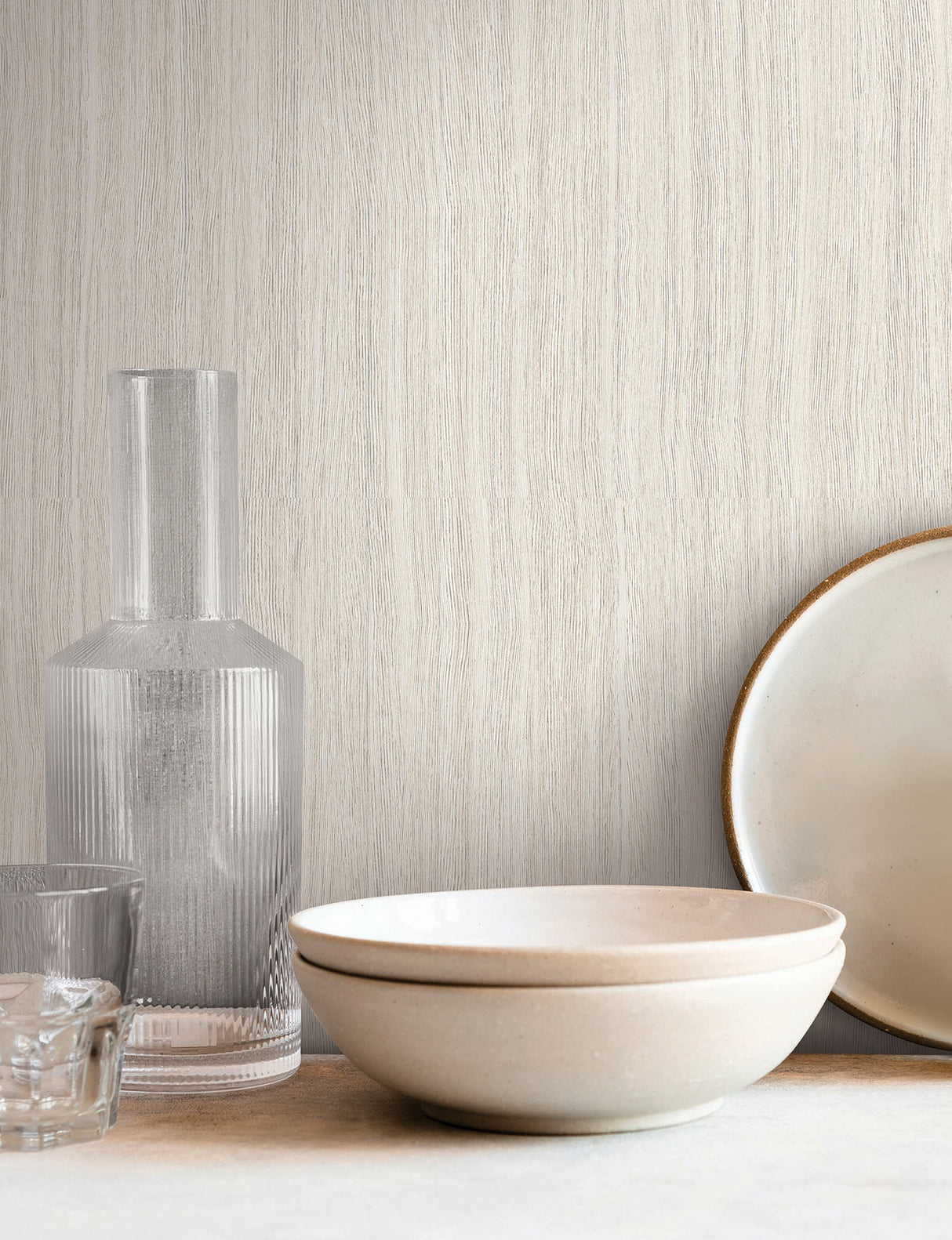 Wistman Stripe Cream by York Wallcoverings Vinyl on Non Woven Wallpaper – York Wallcoverings SI25714