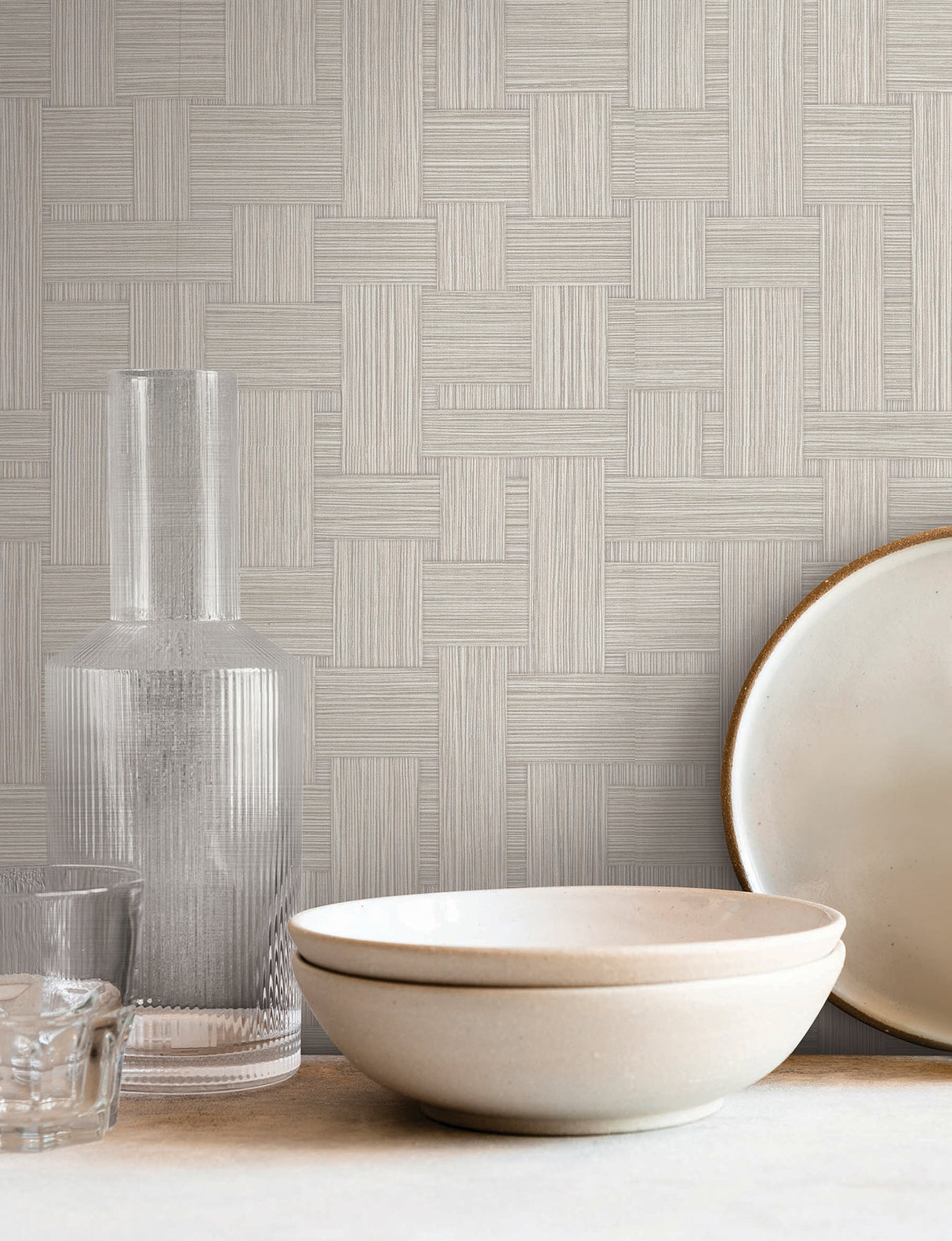 Basketry Dove Grey by York Wallcoverings Woven Texture Wallpaper – York Wallcoverings SI25723