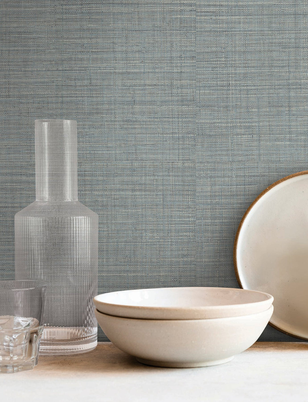 Lotus Silk Steel Blue by York Wallcoverings Vinyl Wallpaper – York Wallcoverings SI25873